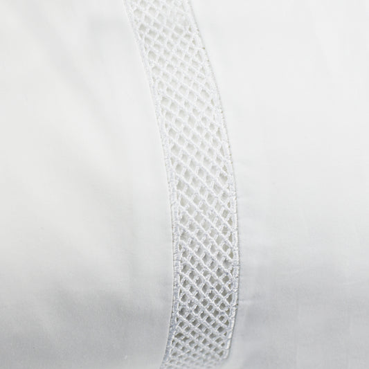 Lattice Lace Cotton Percale Pillowcase Pair