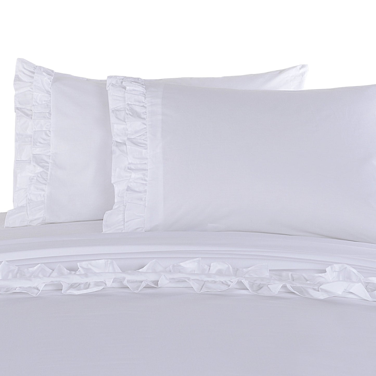 Double Ruffle Percale Sheet Set