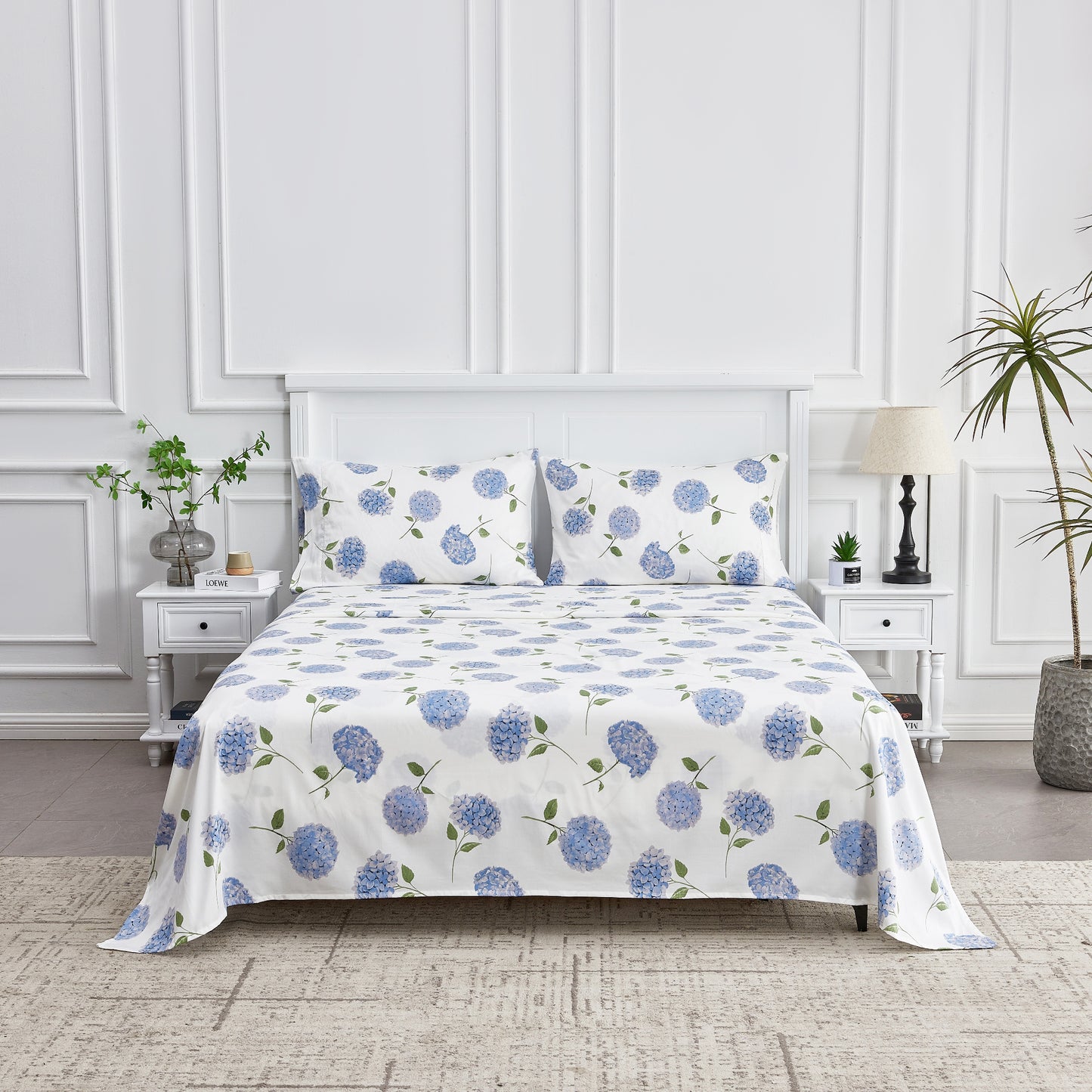 Hydrangea Printed Pillowcase Pair