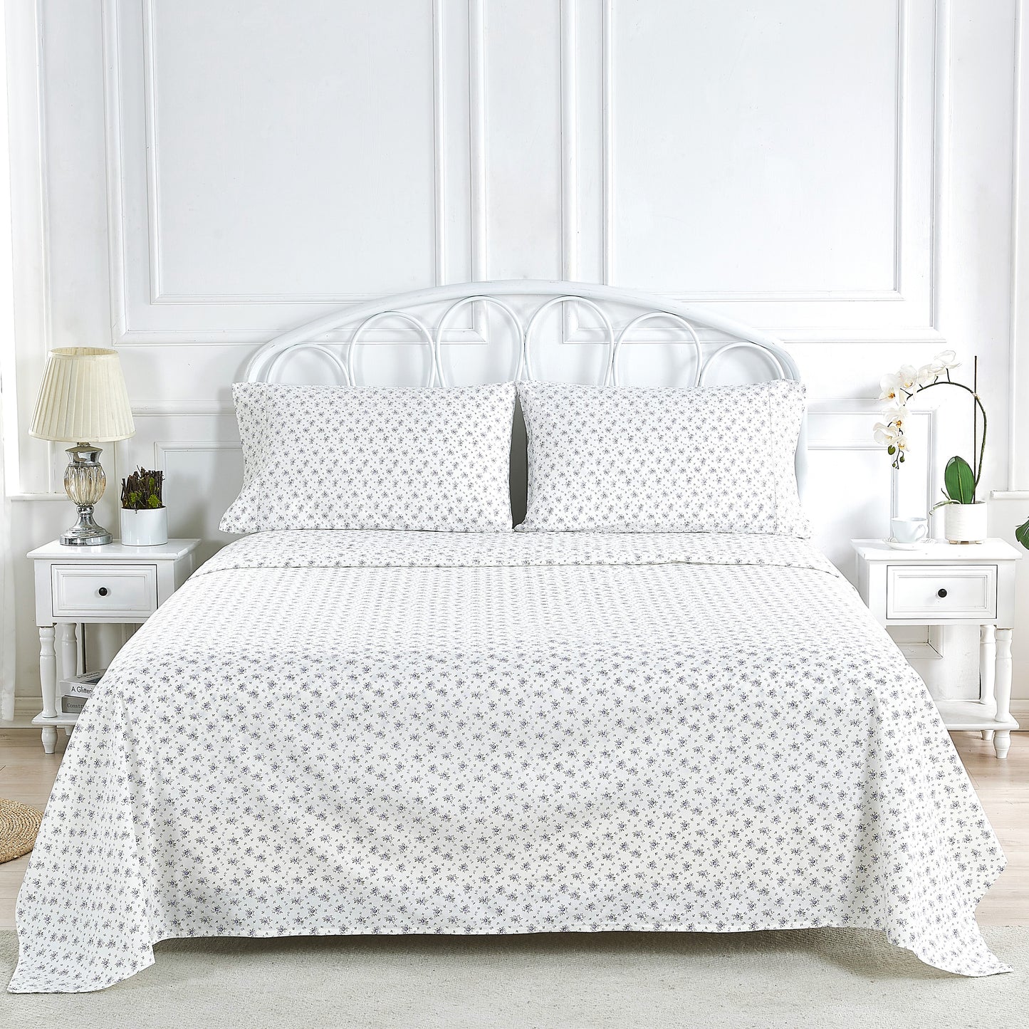 La Fleur Printed Cotton Percale Sheet Set