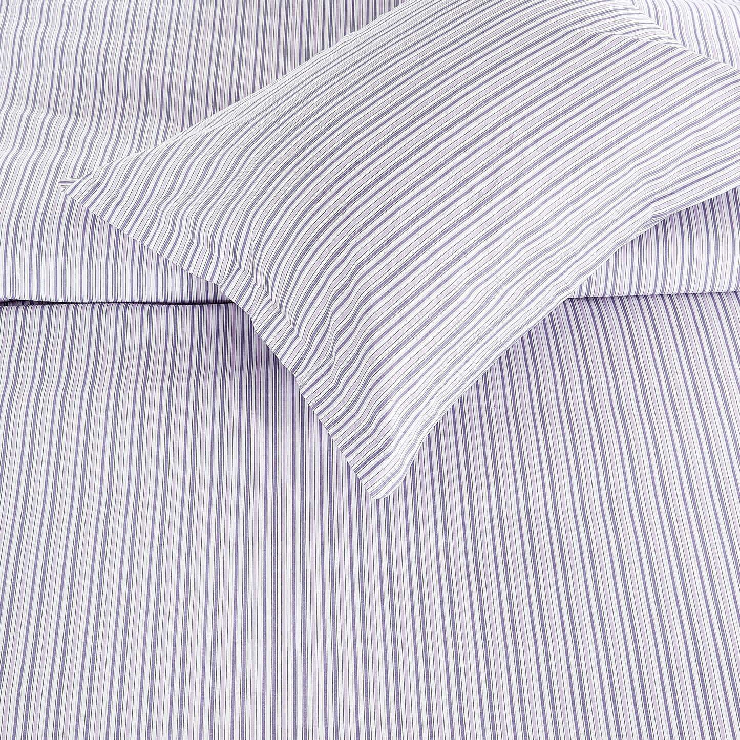 Shirt Stripes Printed Cotton Percale Duvet Set