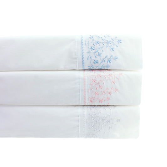Baby's Breath Embroidered Percale Euro Sham Pairs