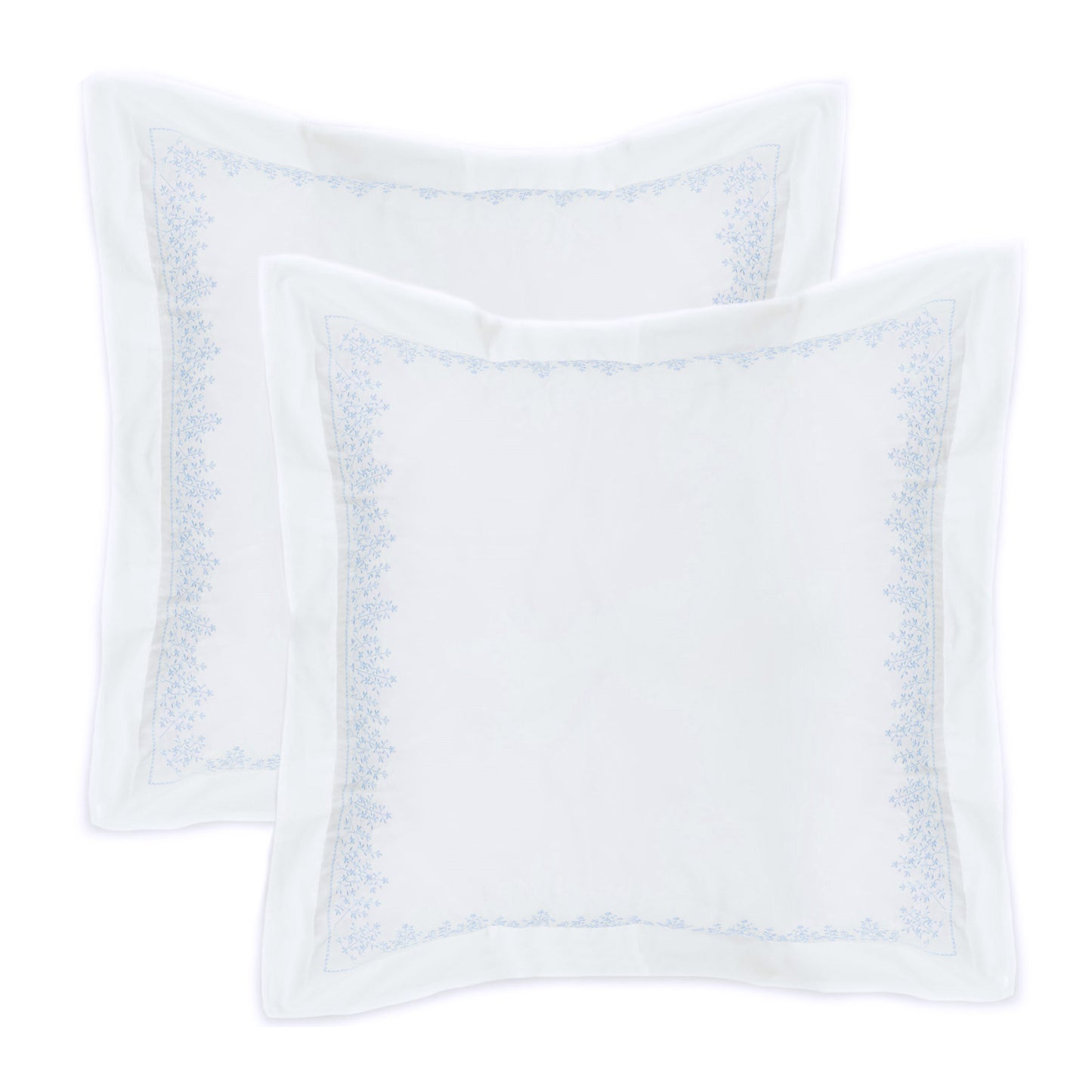 Baby's Breath Embroidered Percale Euro Sham Pairs