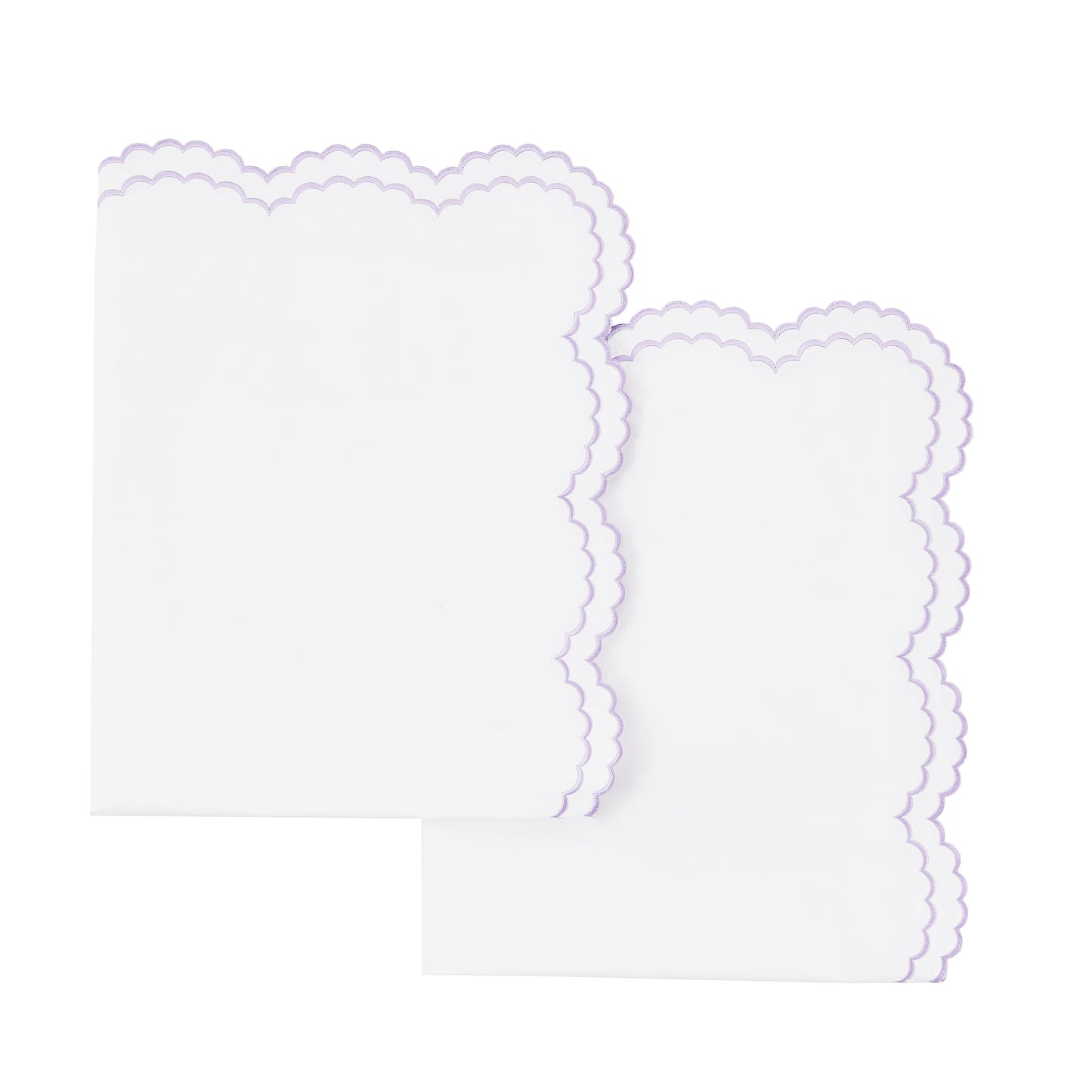 Double Scallop Embroidered Percale Euro Sham Pair