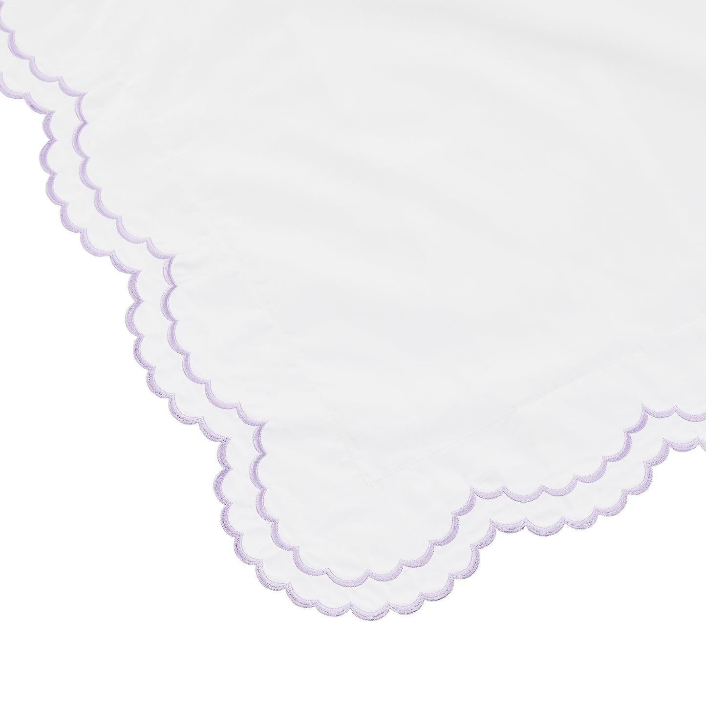 Double Scallop Embroidered Percale Euro Sham Pair