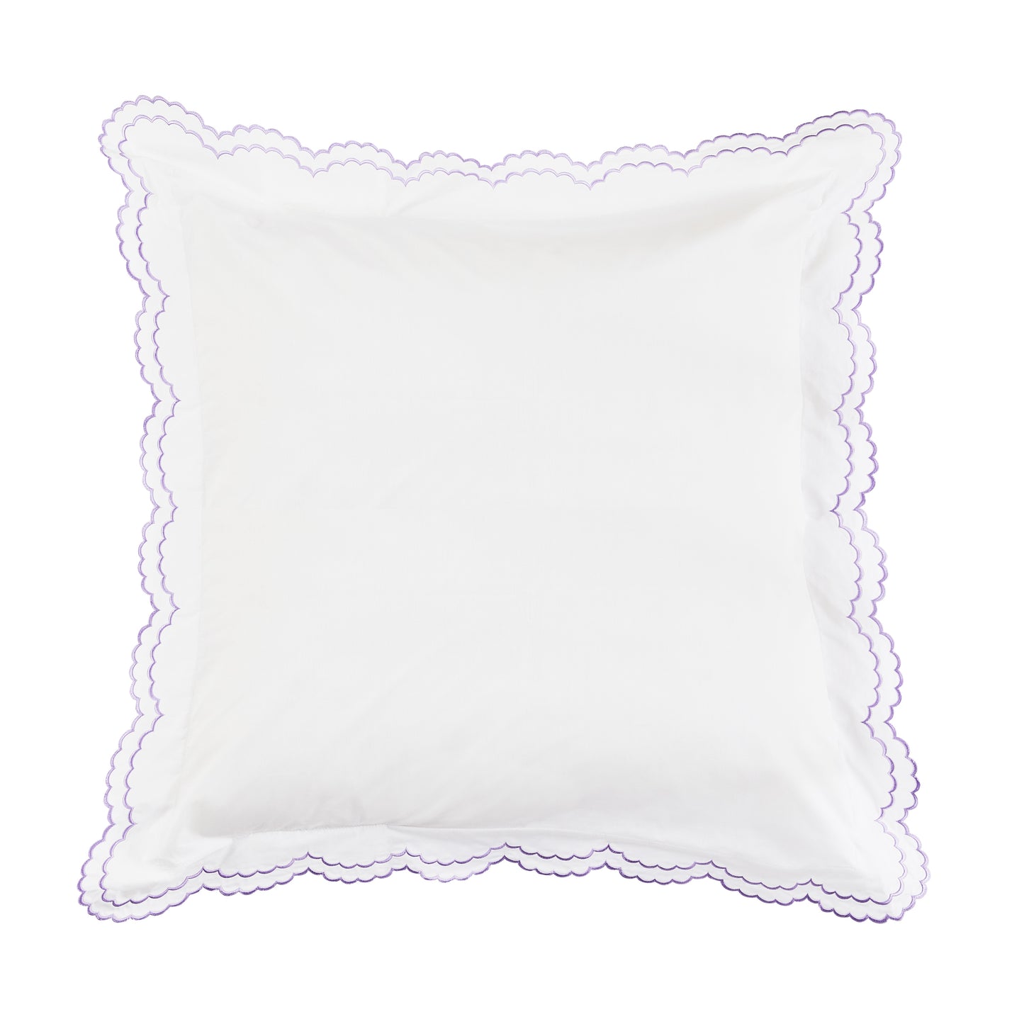 Double Scallop Embroidered Percale Euro Sham Pair