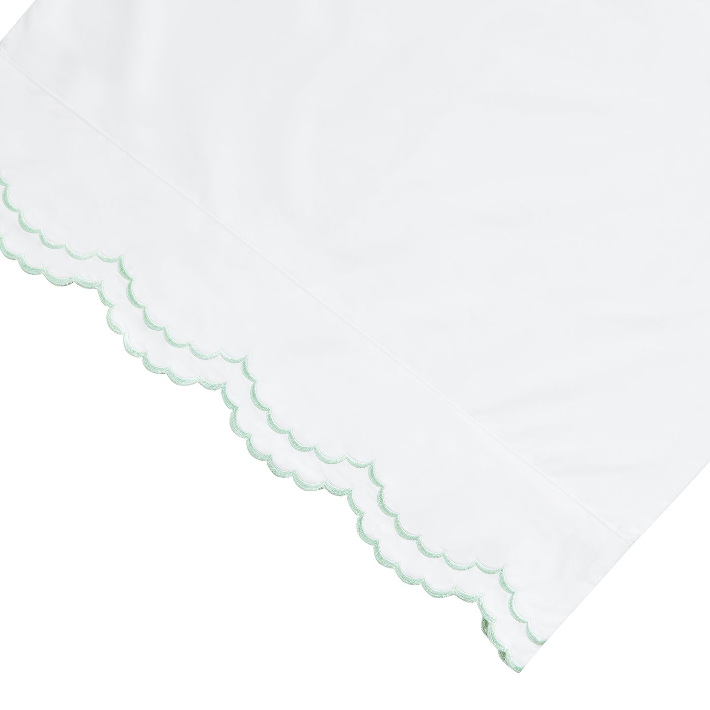 Double Scallop Embroidered Percale Sheet Set
