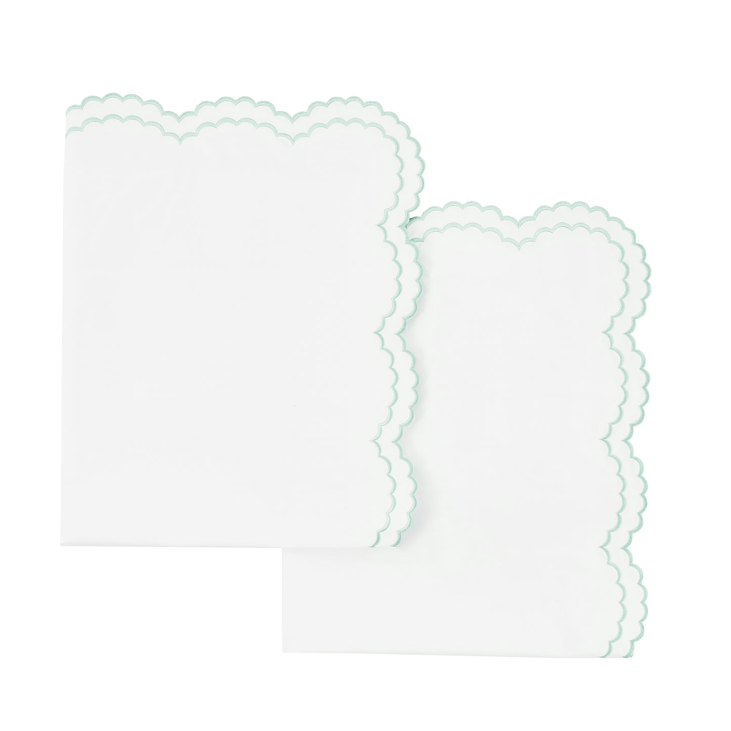 Double Scallop Embroidered Percale Euro Sham Pair