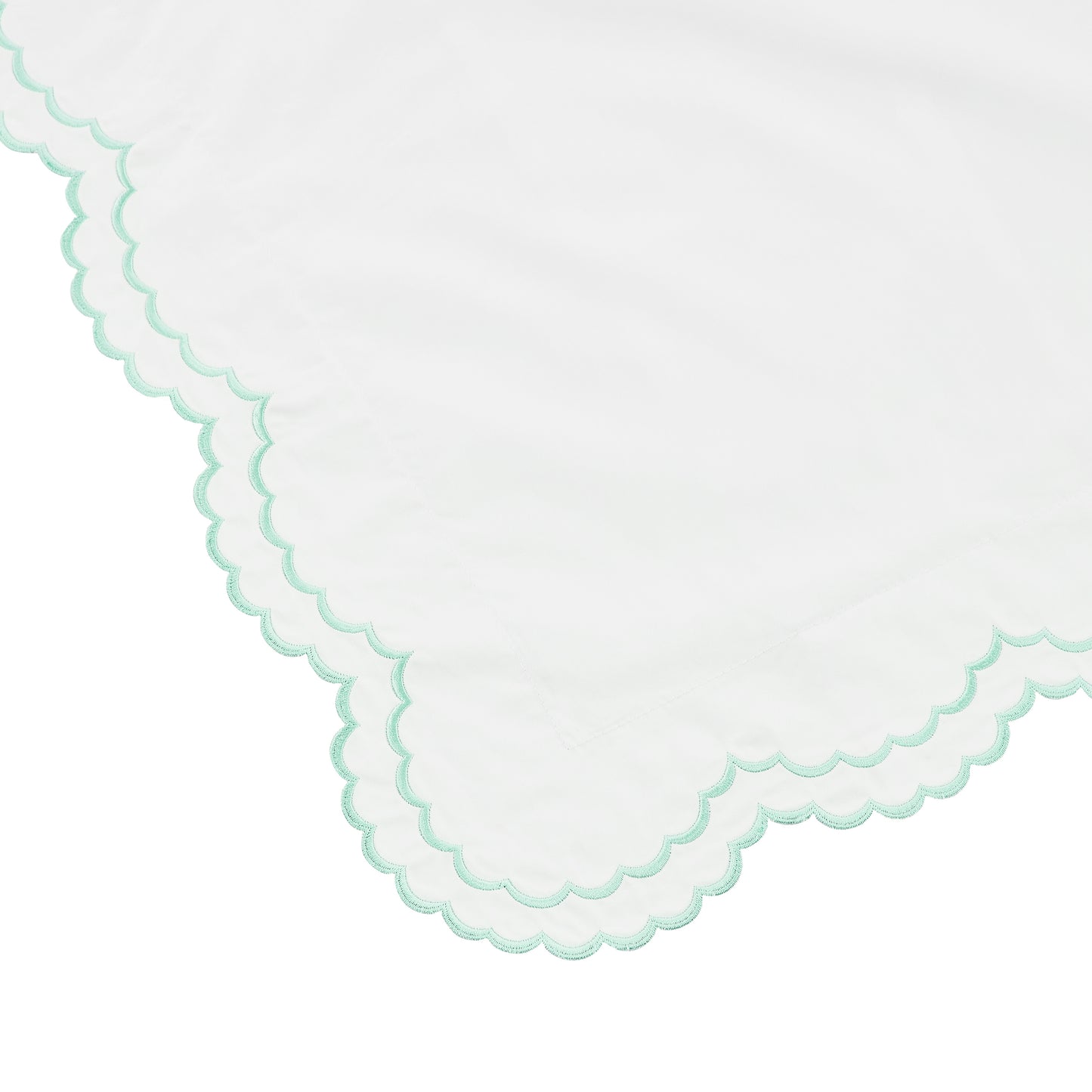Double Scallop Embroidered Percale Euro Sham Pair
