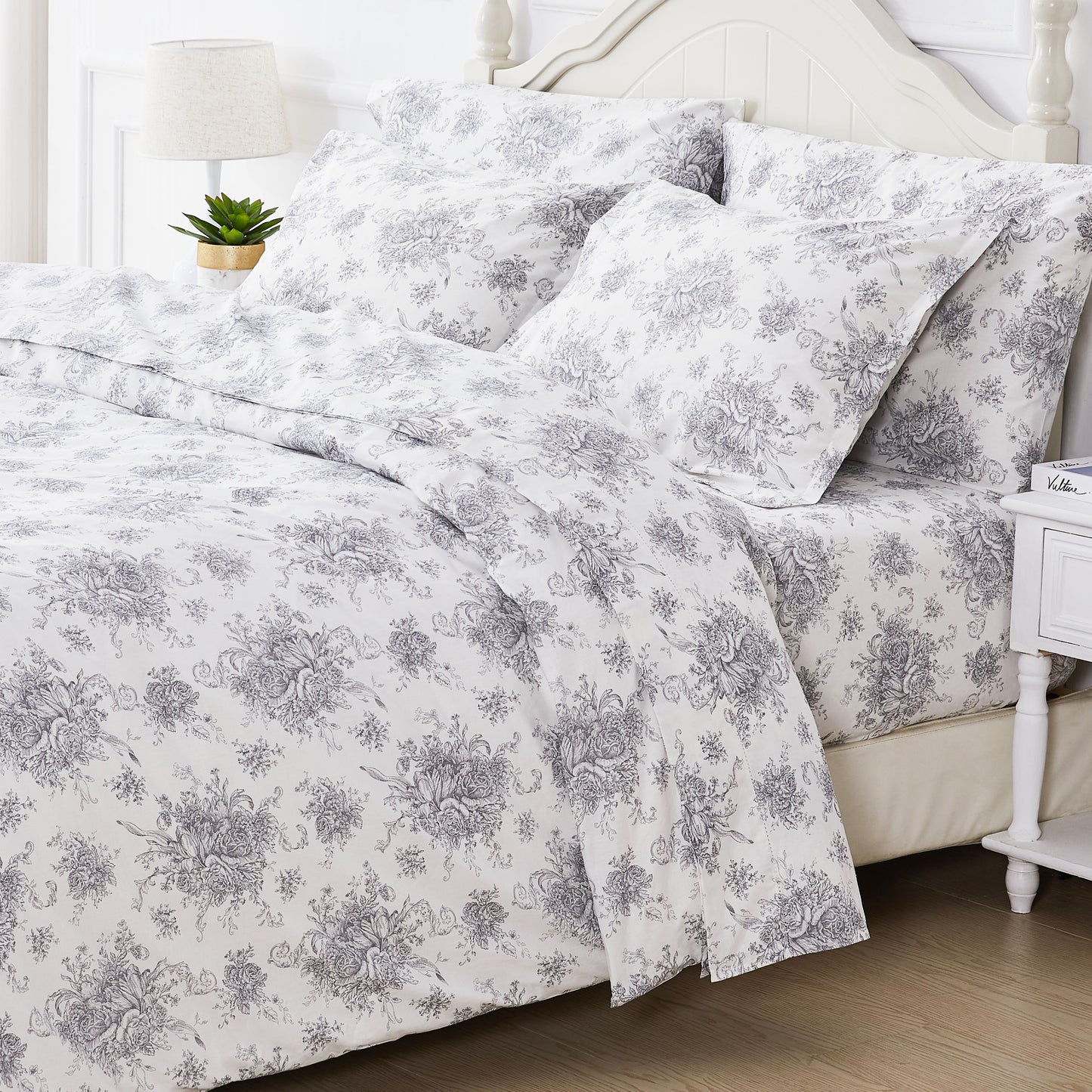 Petit Toile Printed Cotton Percale Duvet Set