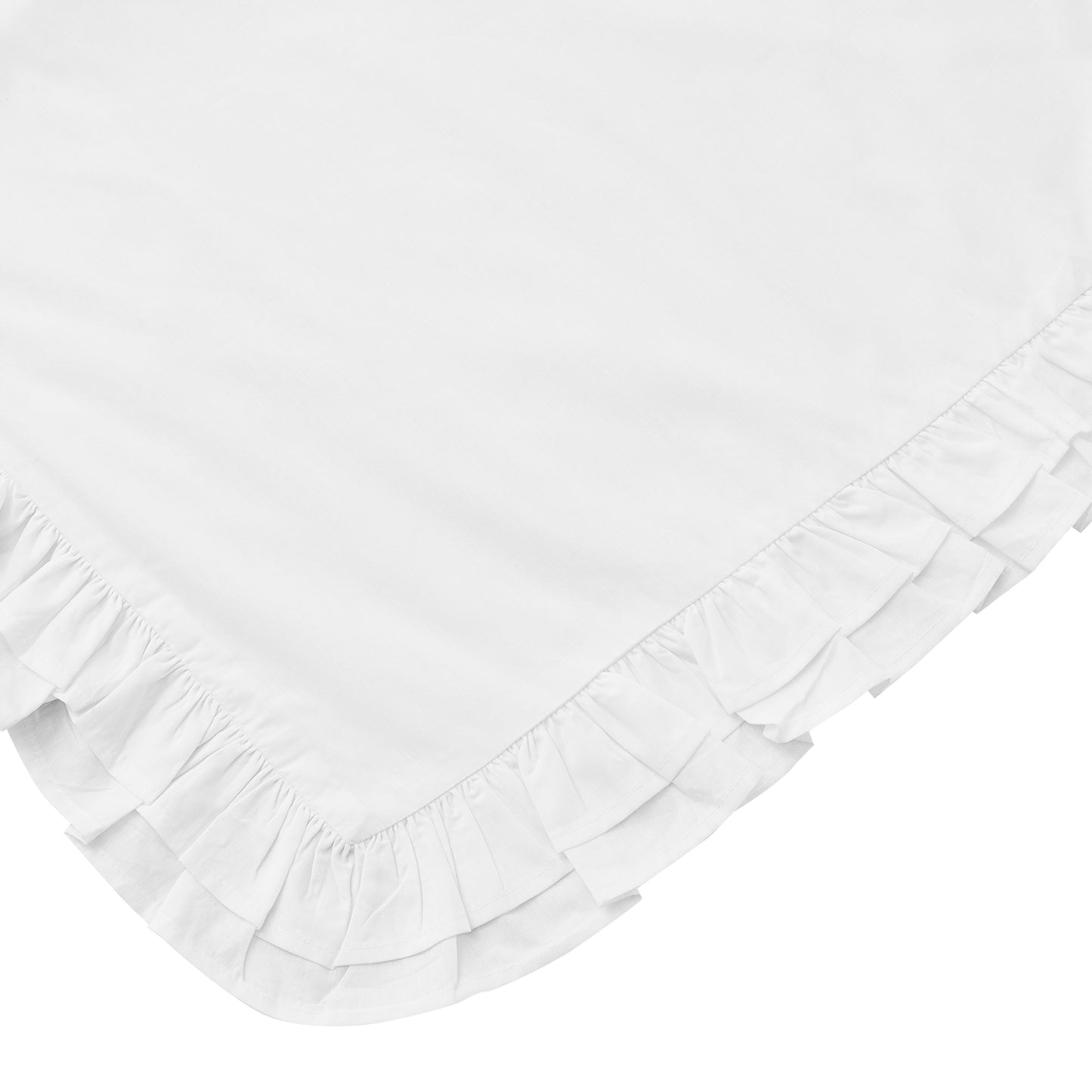 Double Ruffle Cotton Percale Duvet Set