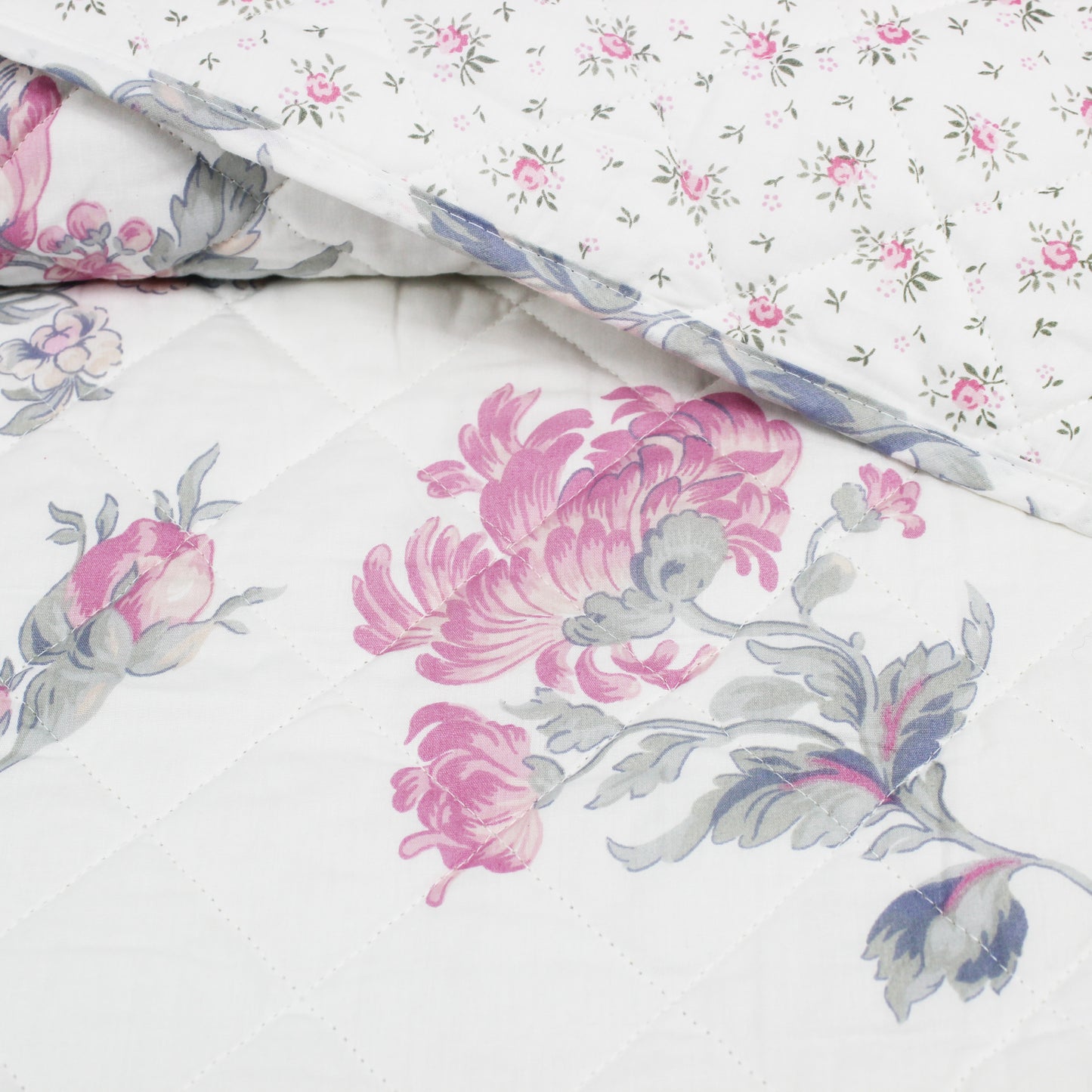 Jardin De Rose Reversible Cotton Percale Quilt Set