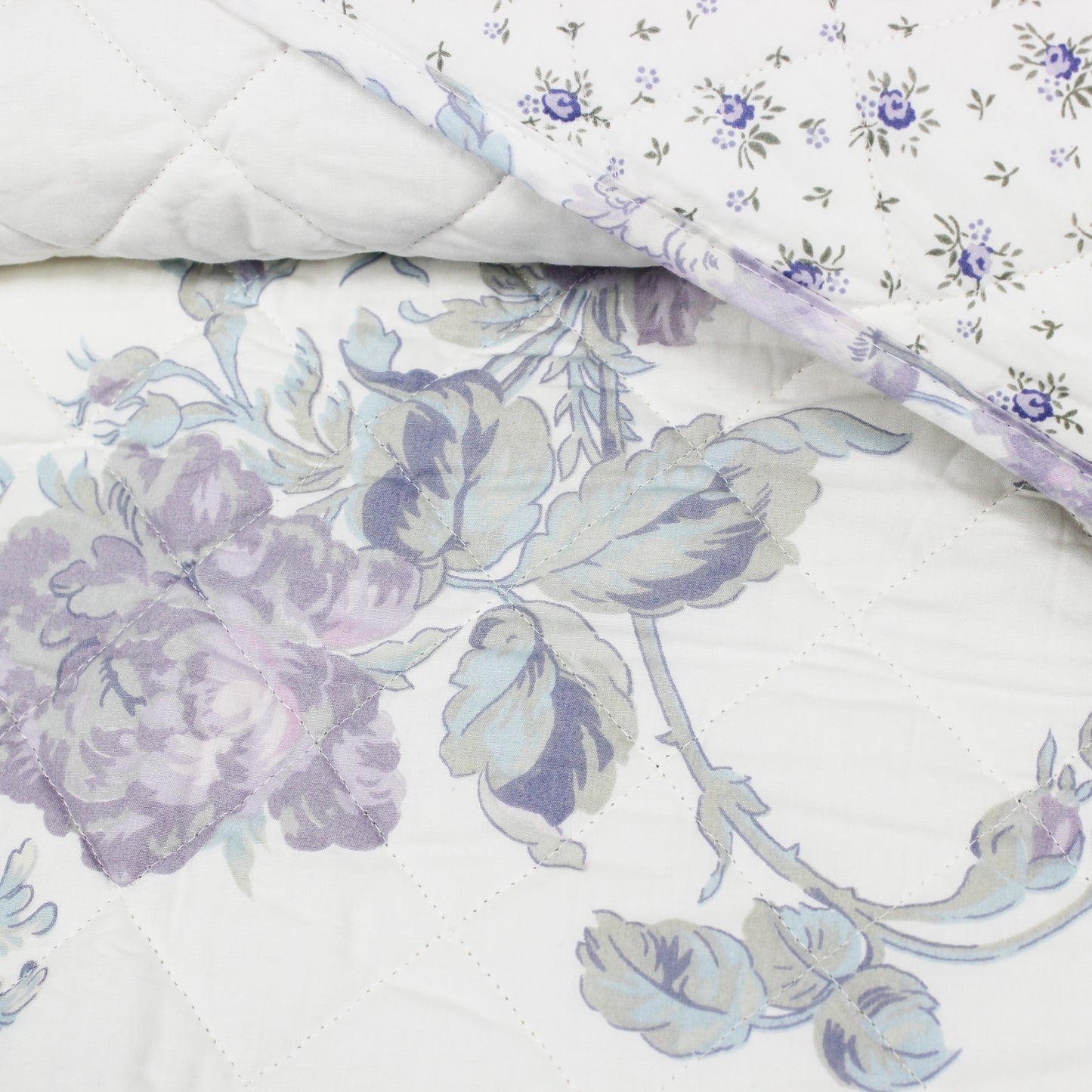 Jardin De Rose Reversible Cotton Percale Quilt Set