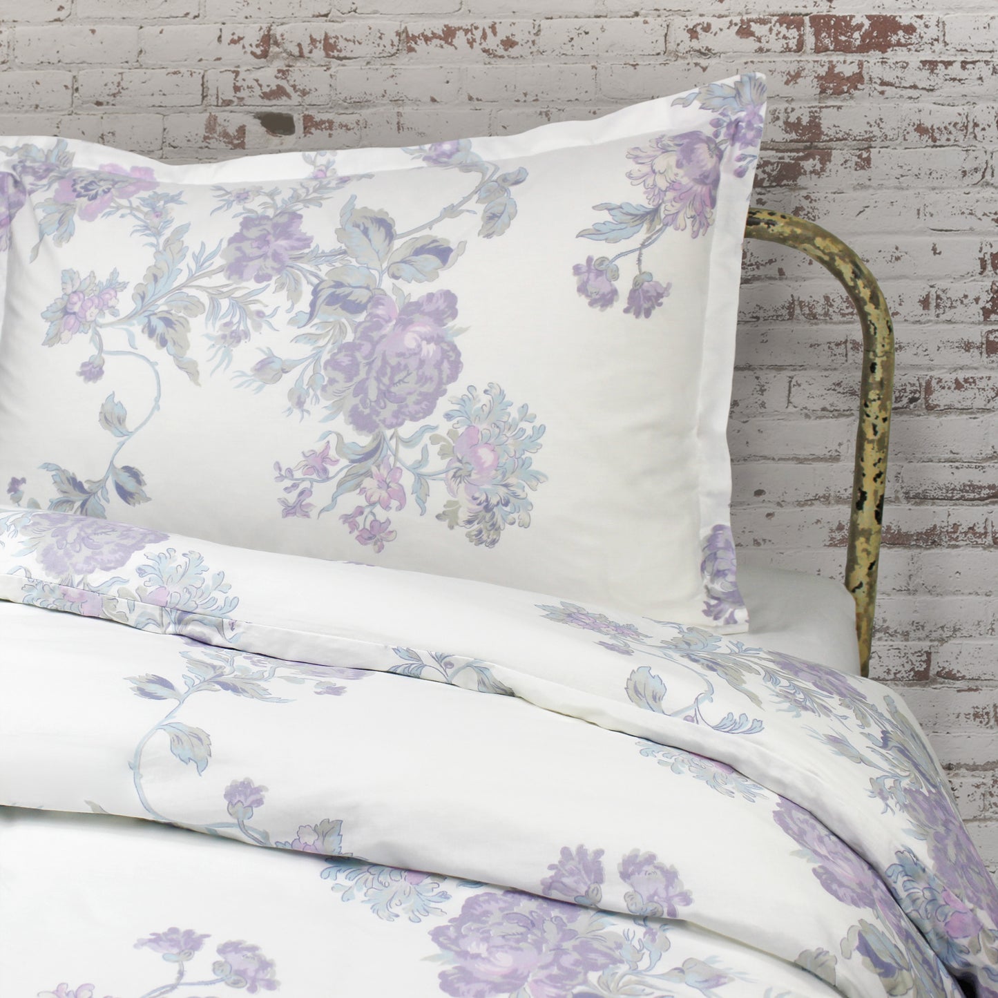 Jardin De Rose Printed Cotton Percale Duvet Set