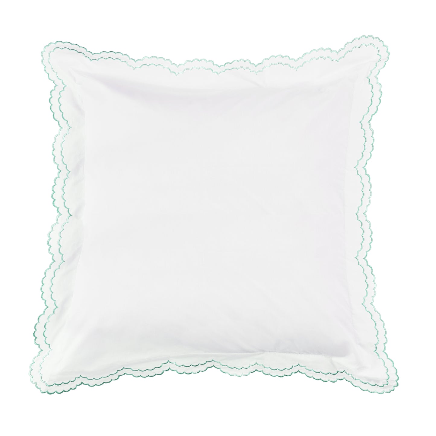 Double Scallop Embroidered Percale Euro Sham Pair
