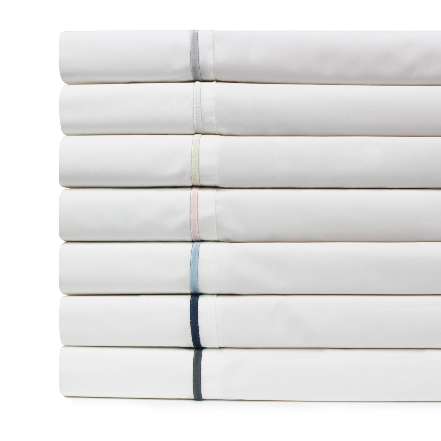 Single Stripe Embroidered Percale Pillowcase Pairs