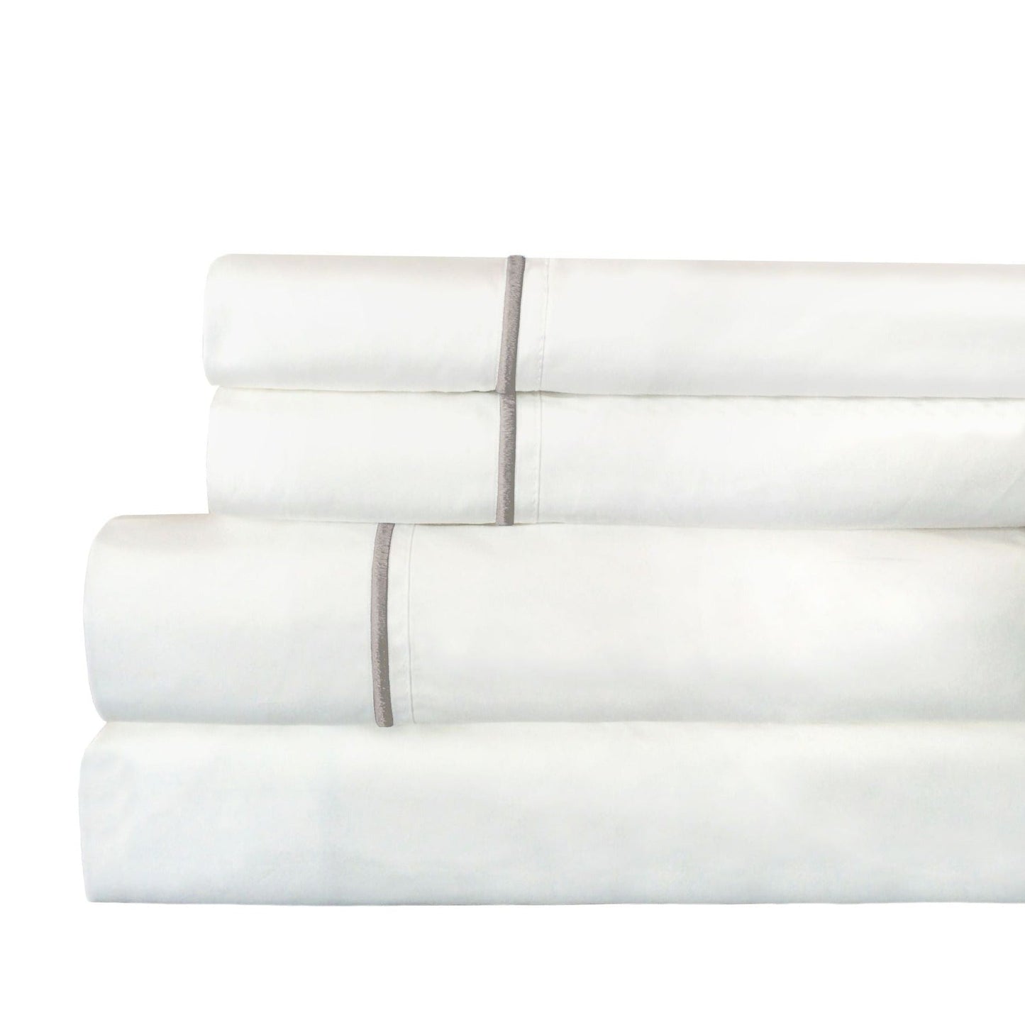 Single Stripe Embroidered Percale Sheet Set