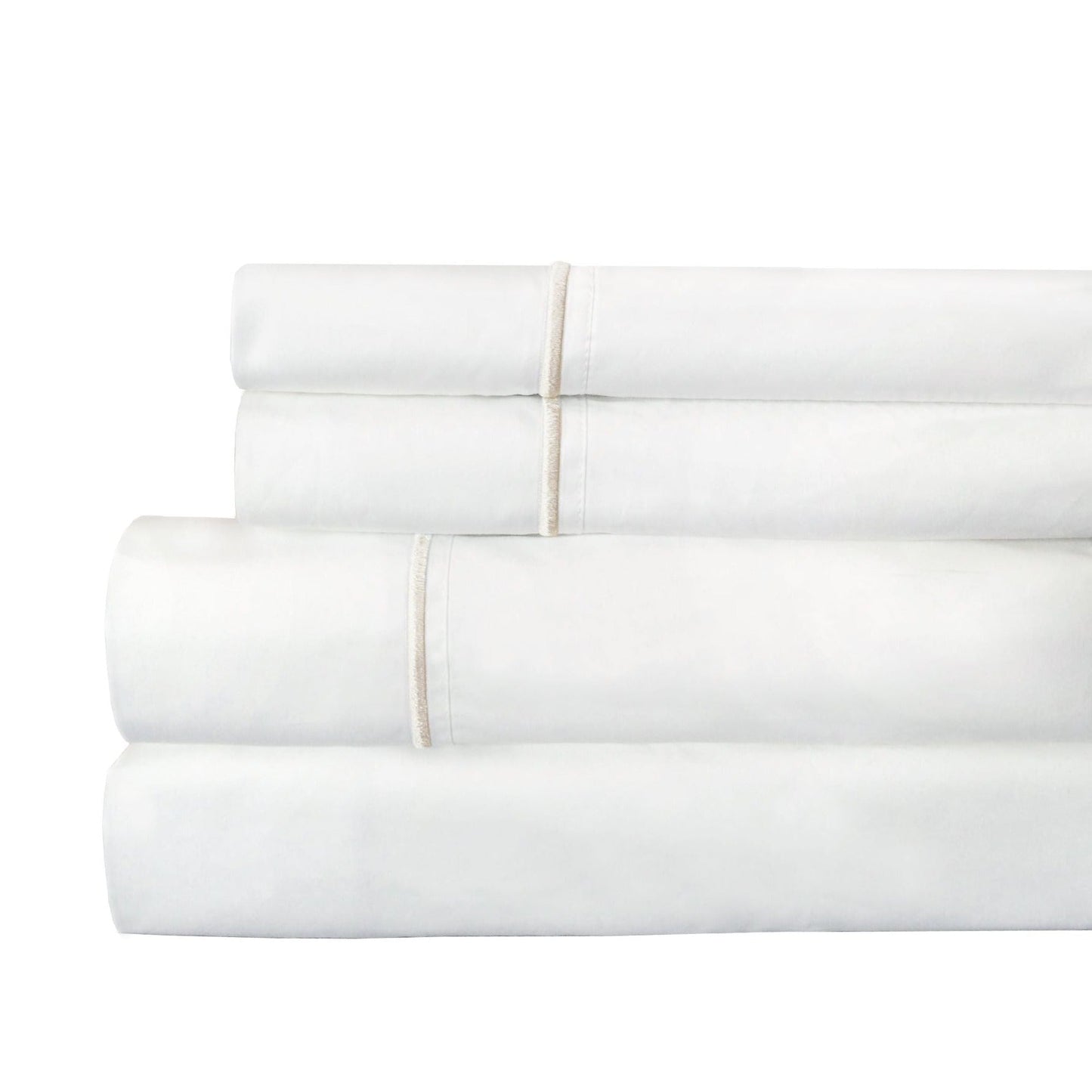 Single Stripe Embroidered Percale Sheet Set