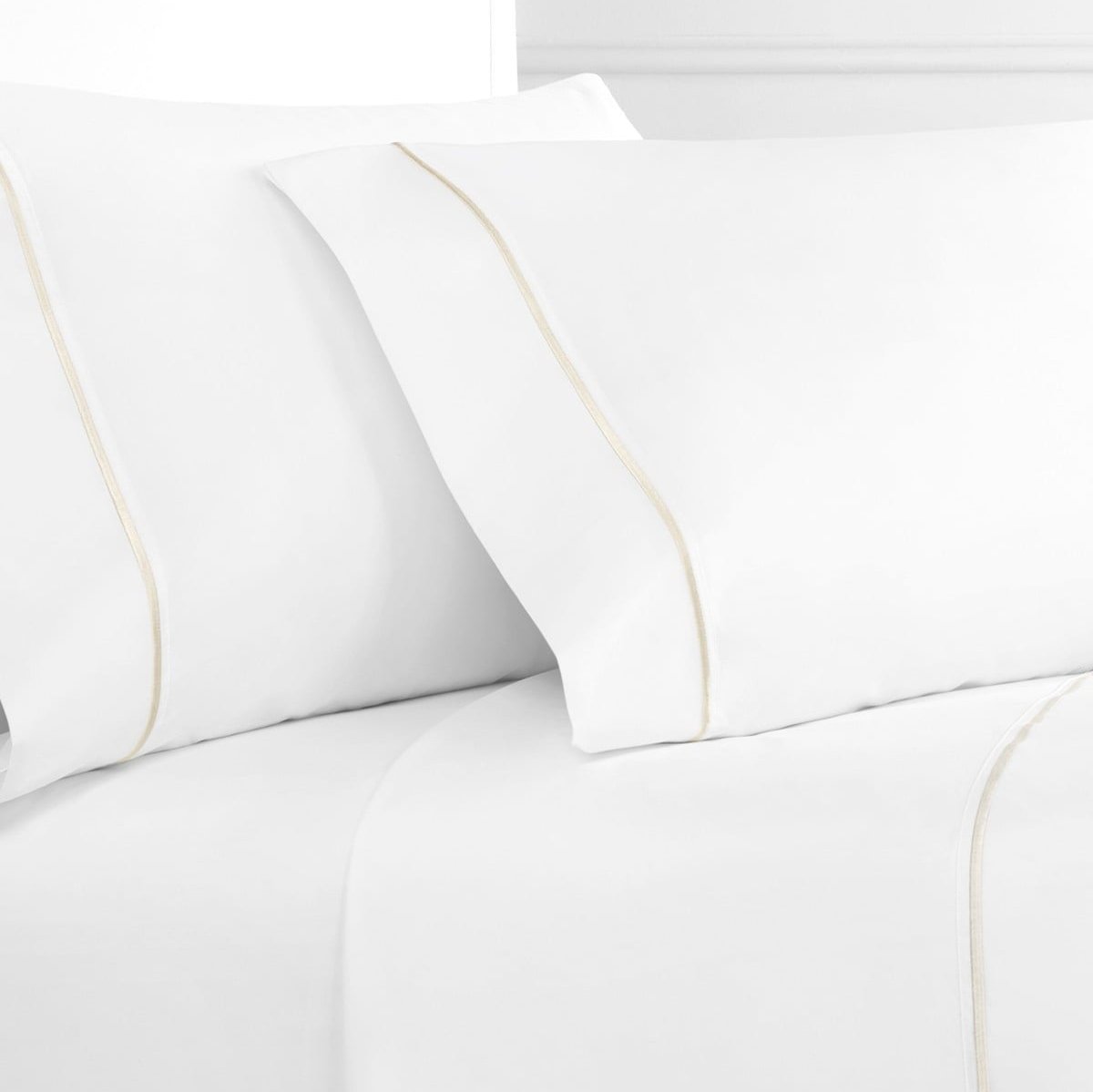Single Stripe Embroidered Percale Sheet Set
