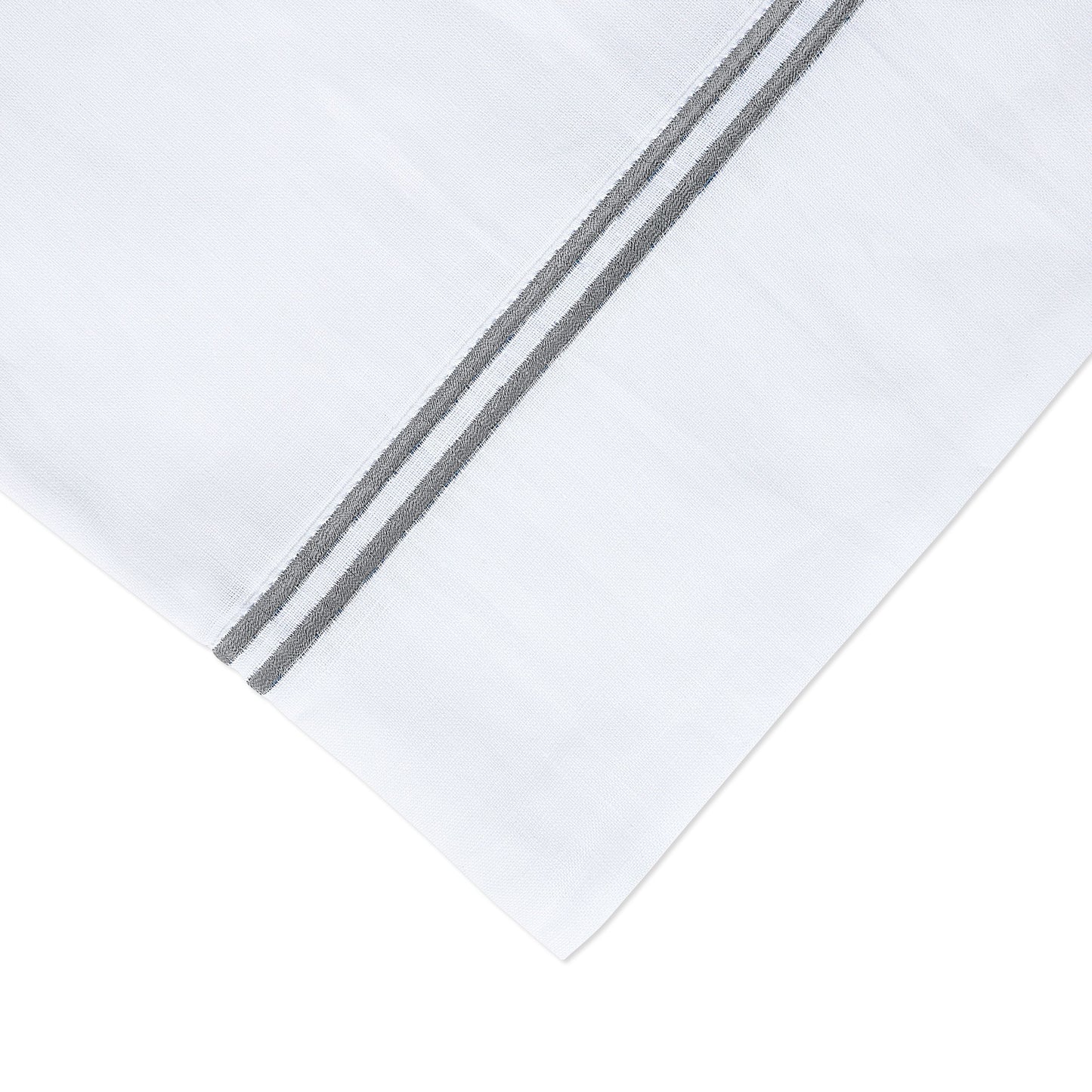 100% Linen Two Stripe Embroidered Sheet Set