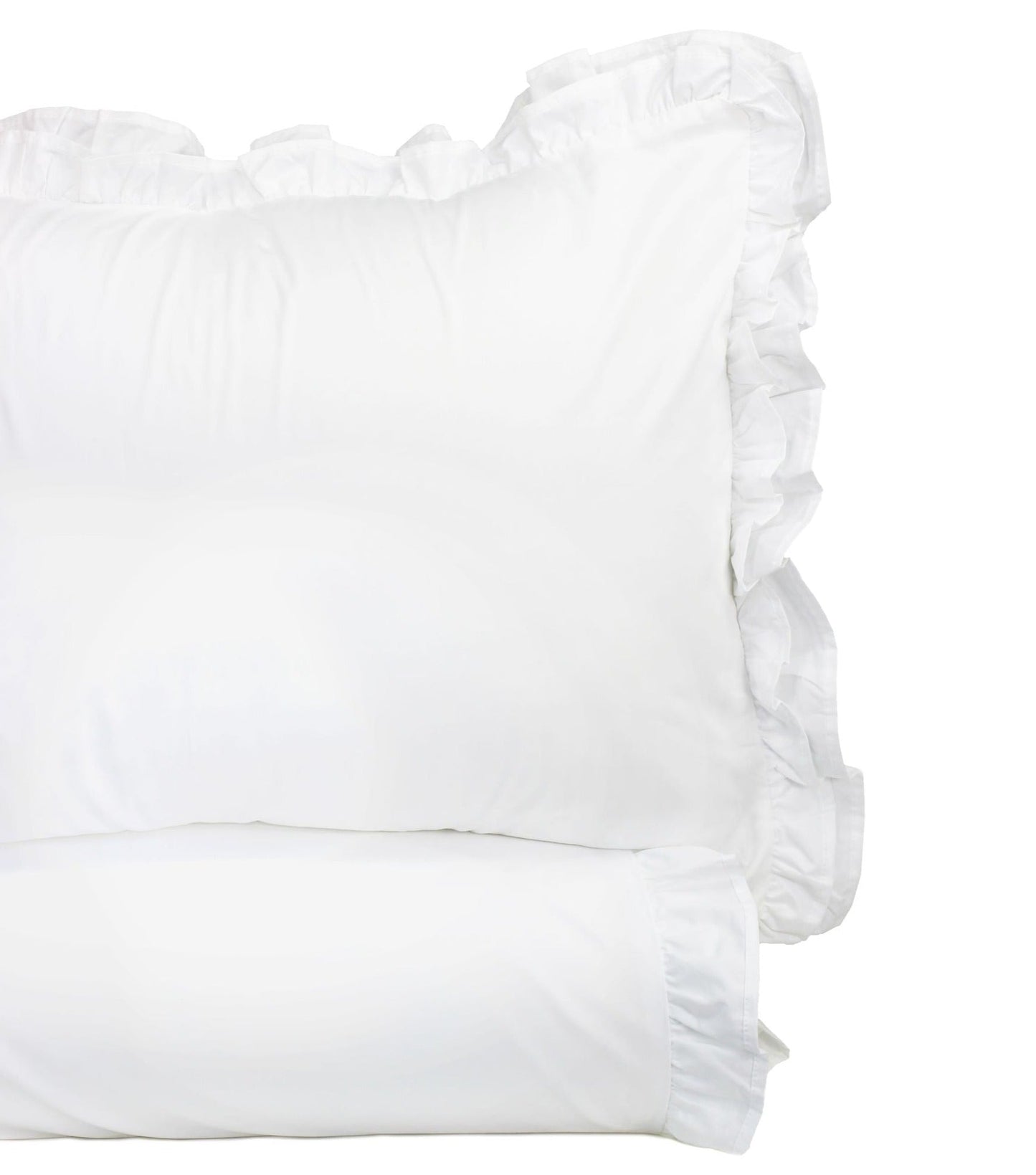 Double Ruffle Percale Duvet Set