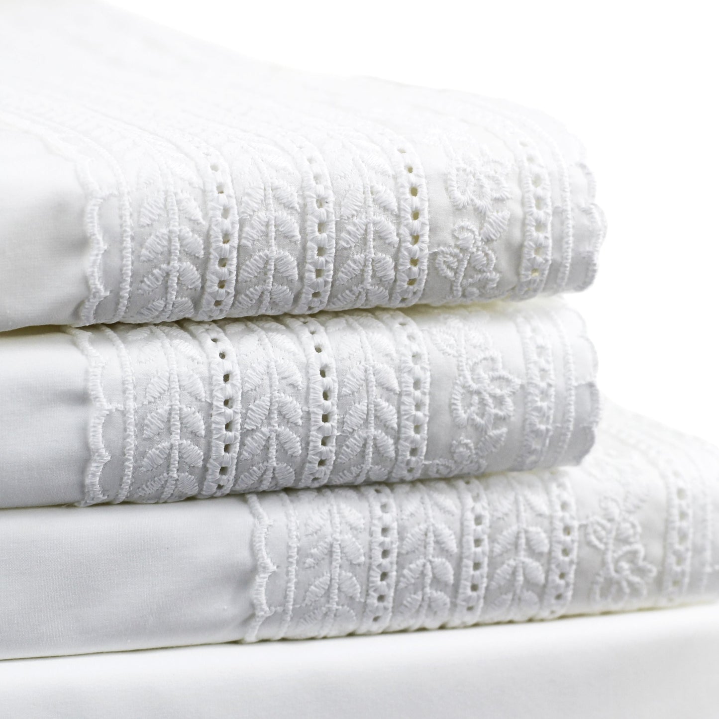 Elizabeth Lace Cotton Percale Sheet Set