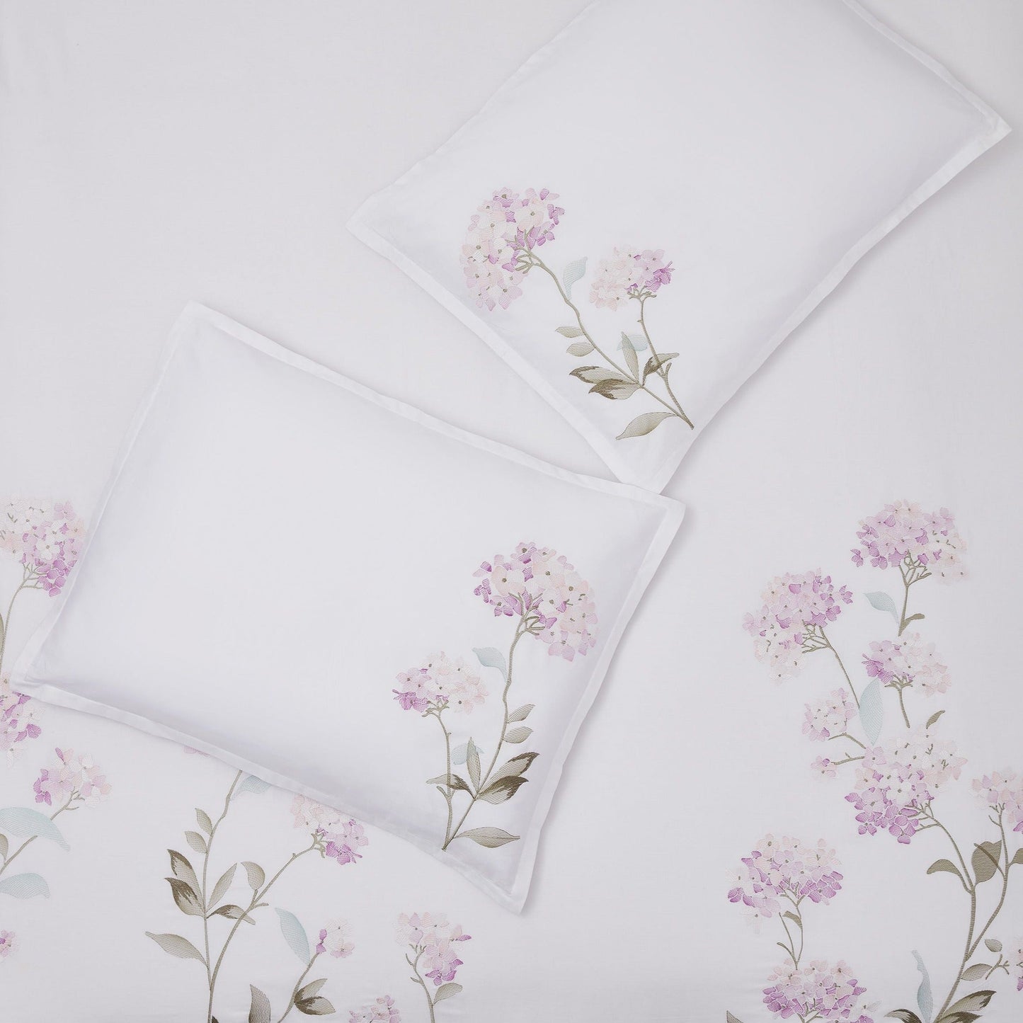 Hydrangea 100% Cotton Embroidered Duvet Cover Set