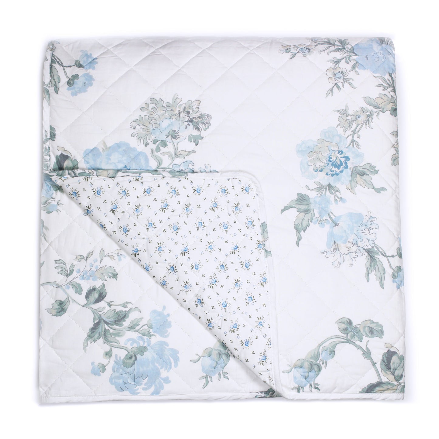 Jardin De Rose Reversible Cotton Percale Quilt Set