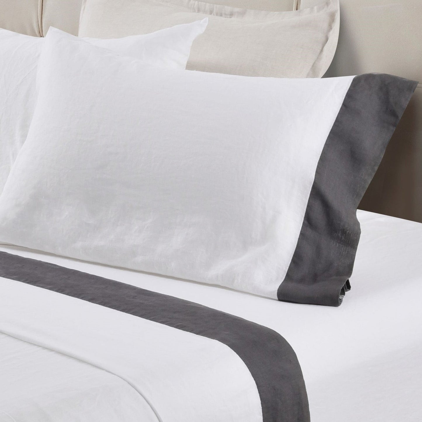 100% Linen Border Hem Sheet Sets