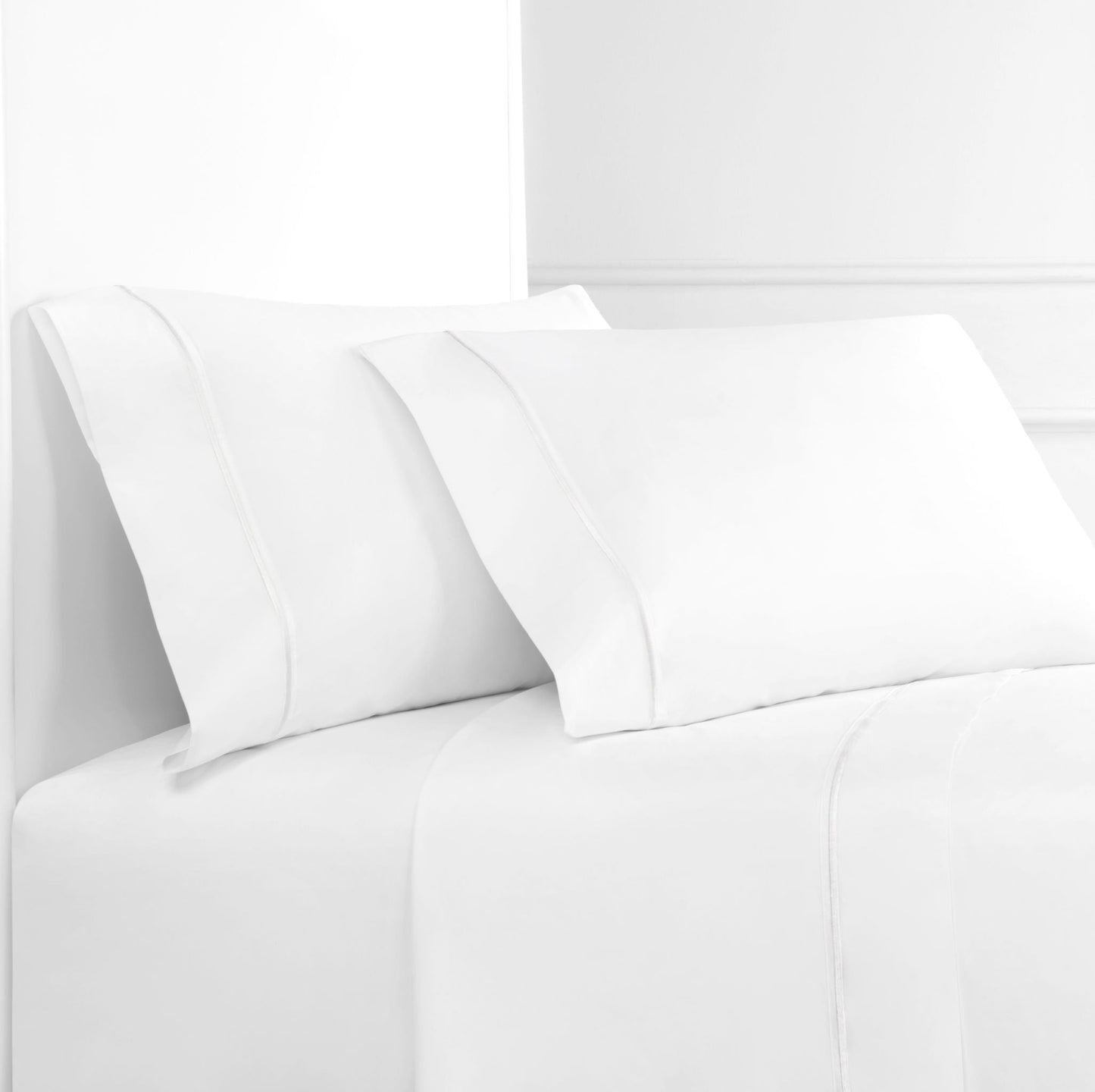 Single Stripe Embroidered Percale Sheet Set