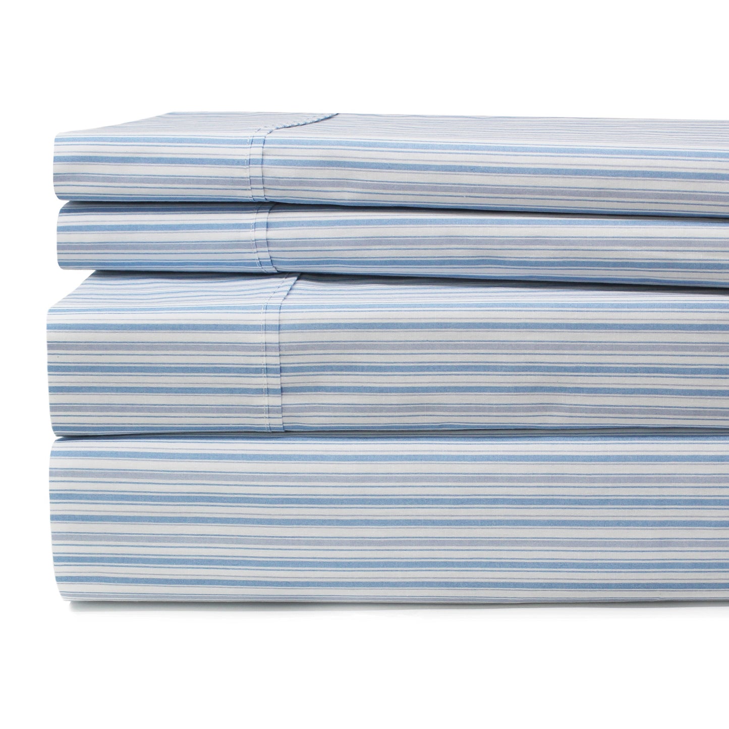 Shirt Stripes Printed Cotton Percale Sheet Set