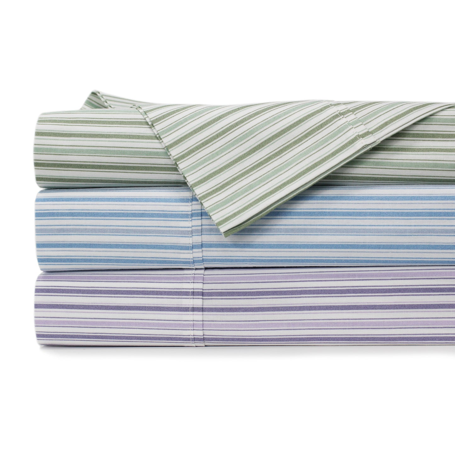 Shirt Stripes Printed Cotton Percale Duvet Set