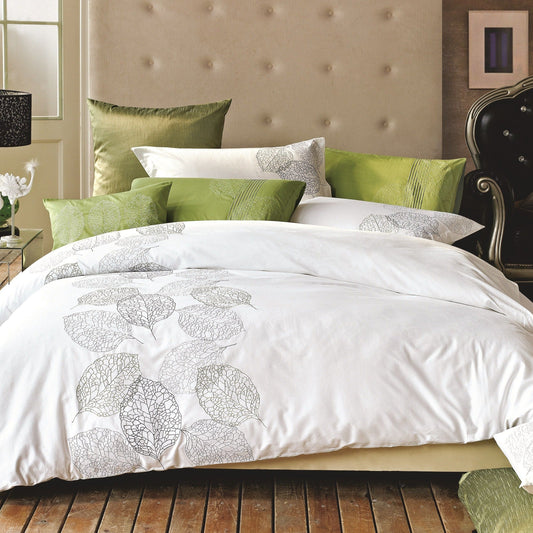 Turning Leaf Embroidered Duvet Cover Set