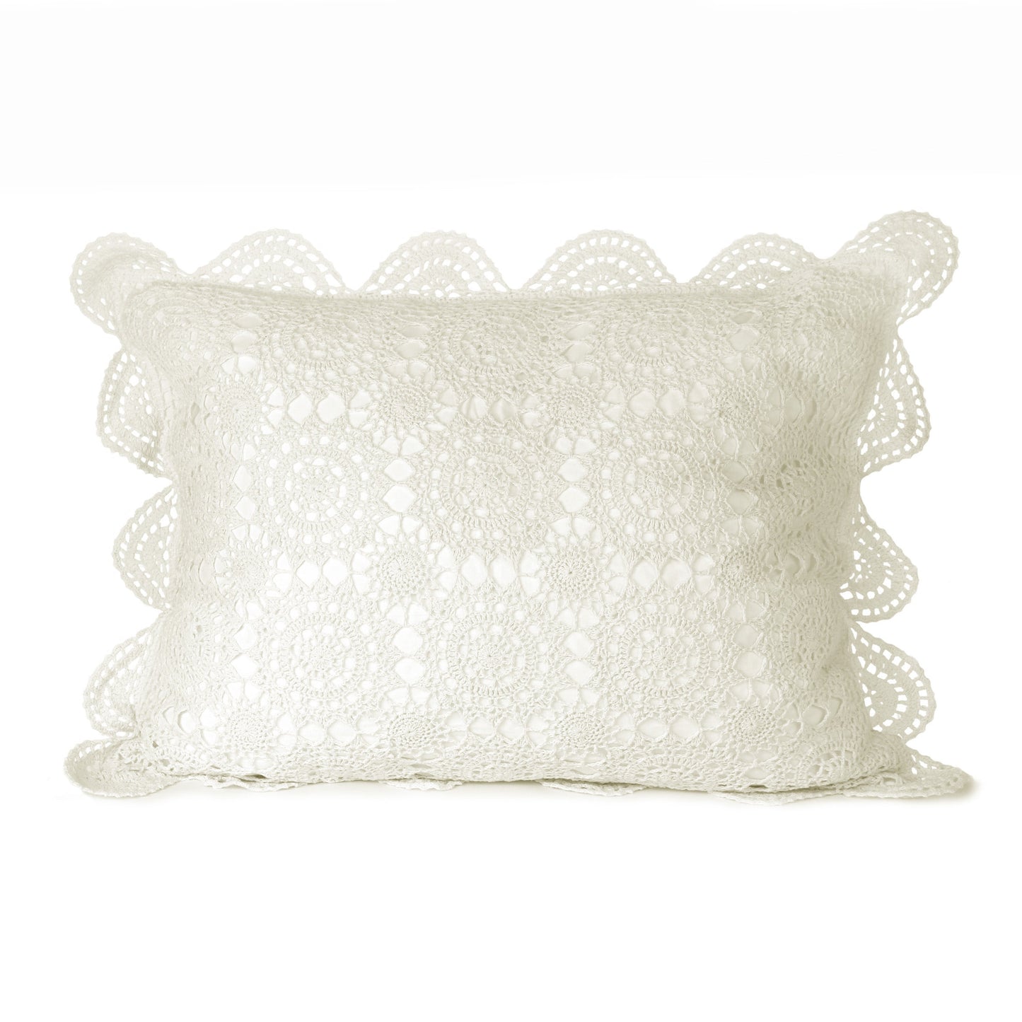 Hand Made Crochet Cotton Pillow Sham Pairs