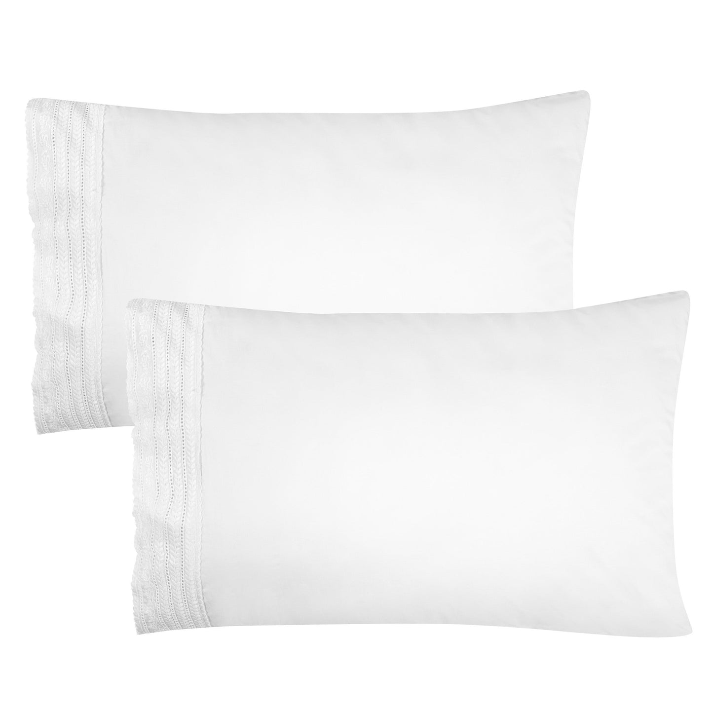 Elizabeth Lace Cotton Percale Pillowcase Pair