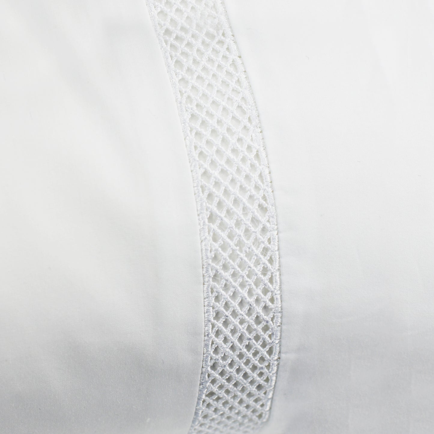 Lattice Lace Cotton Percale Pillowcase Pair