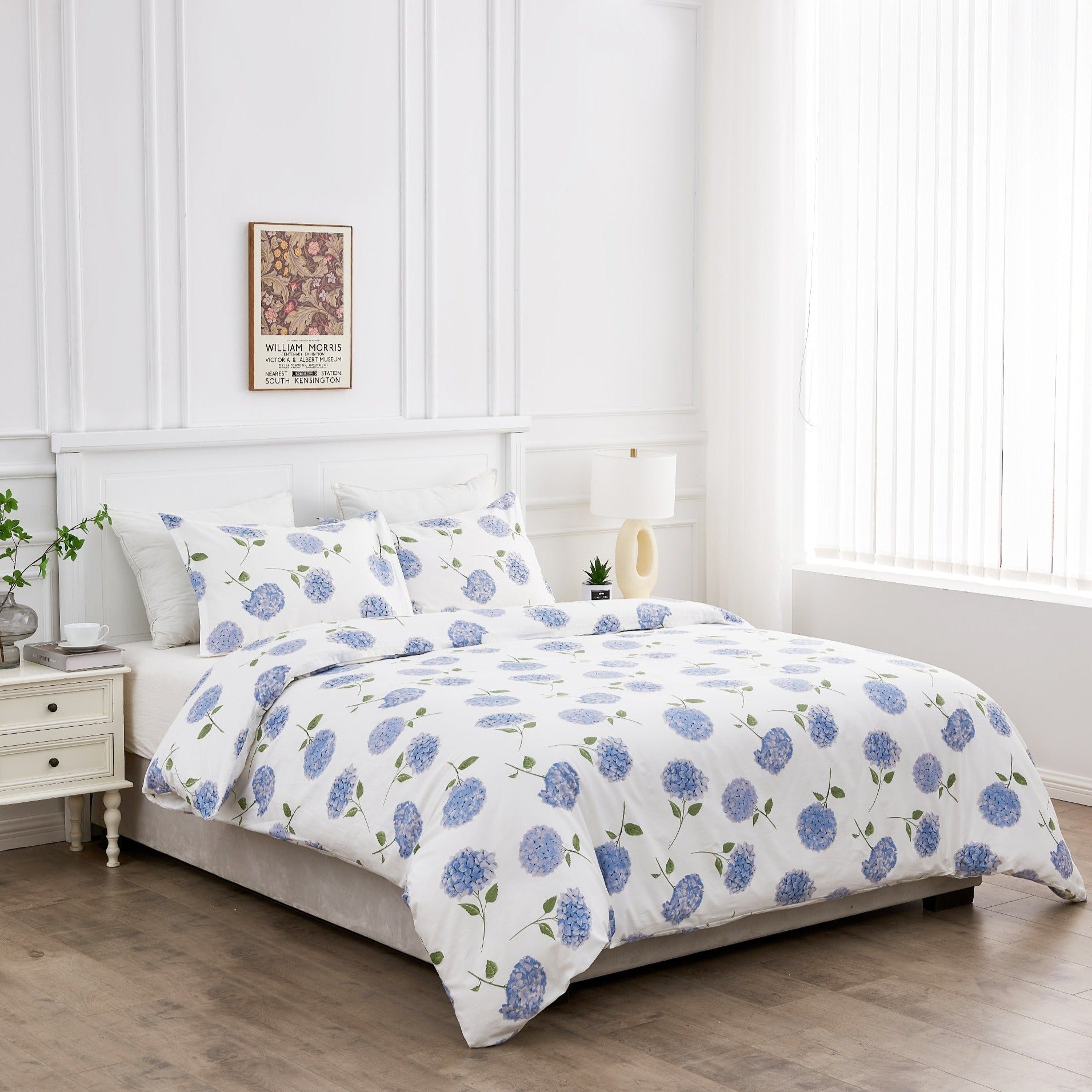 400 Thread Count Hydrangea Printed Cotton Duvet Set – Mélange Home