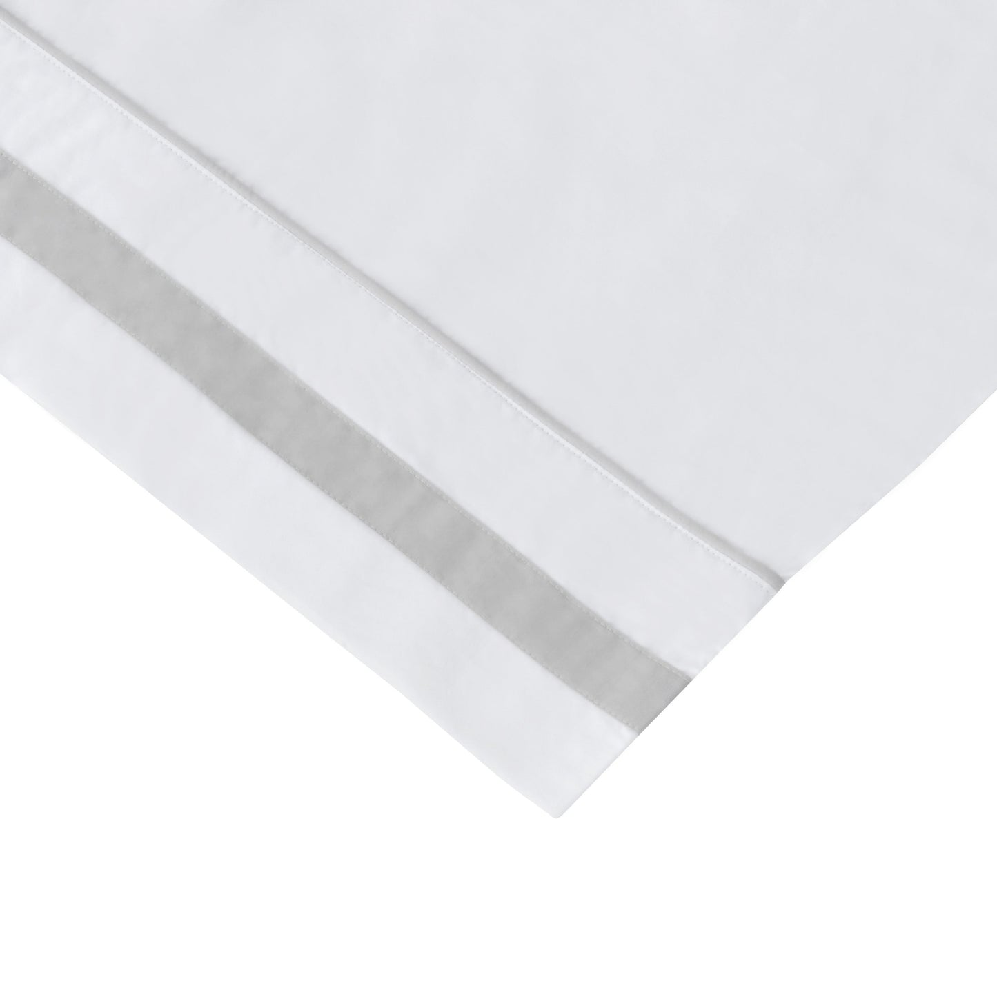 Classic Double Border Percale Cotton Pillowcase Pair