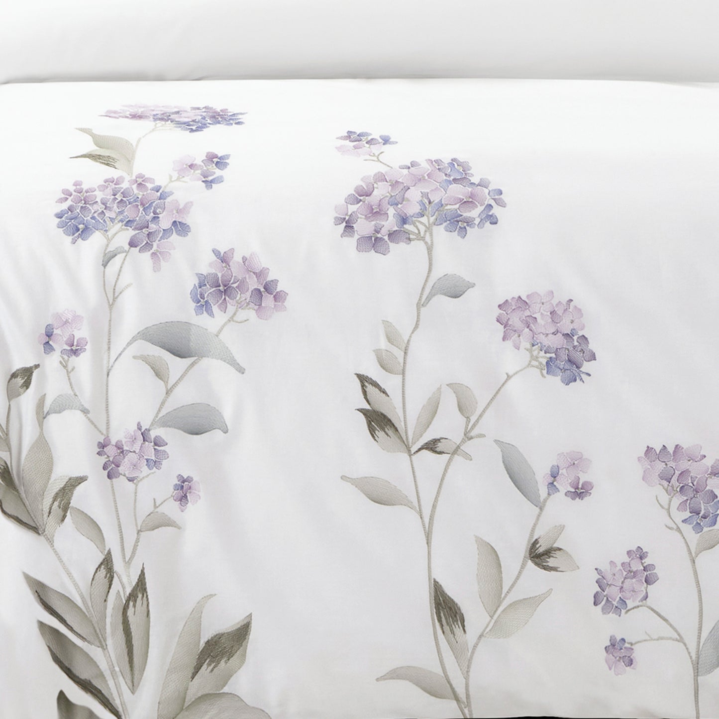 Hydrangea 100% Cotton Embroidered Duvet Cover Set