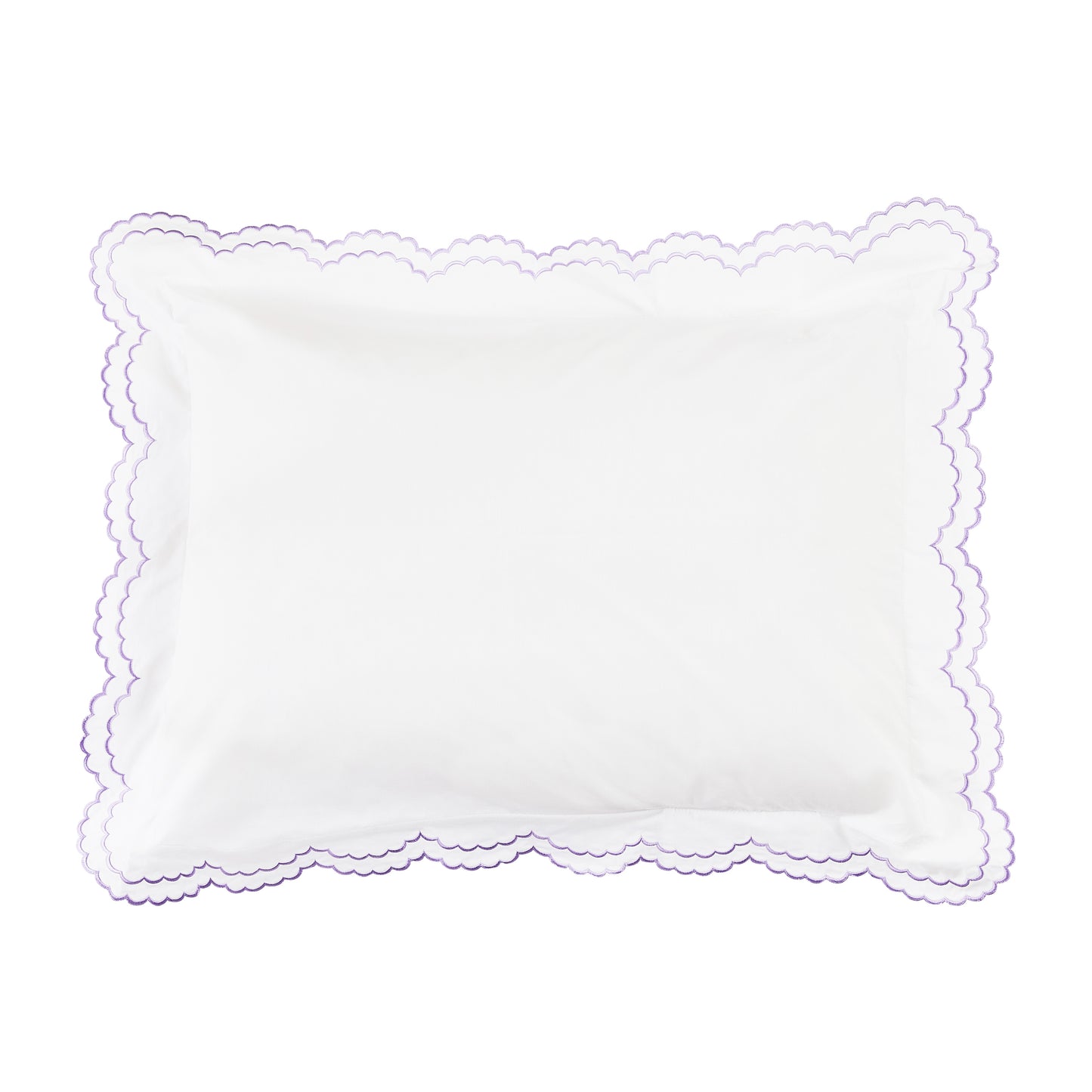 Double Scallop Embroidered Percale Duvet Set