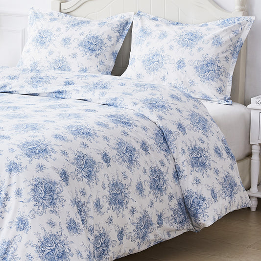 Petit Toile Printed Cotton Percale Duvet Set