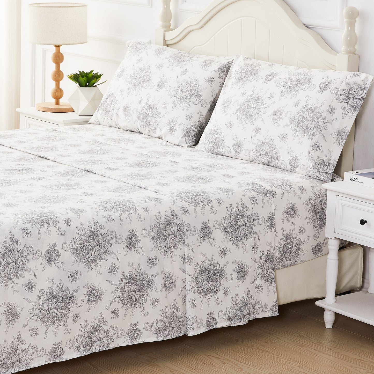 Petit Toile Printed Cotton Percale Sheet Set