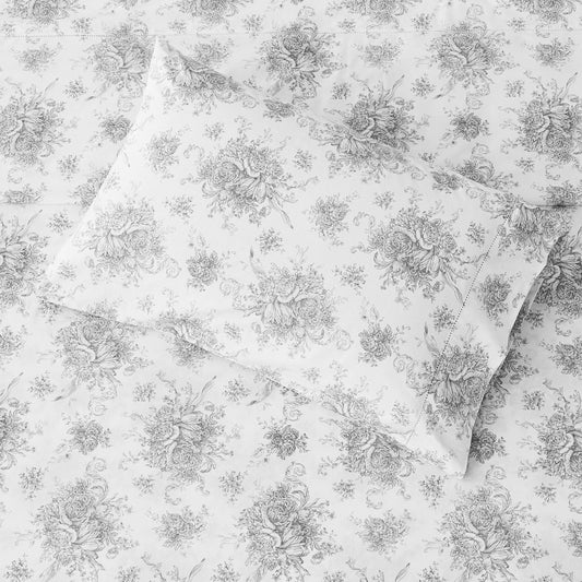 Petit Toile Printed Cotton Percale Sheet Set