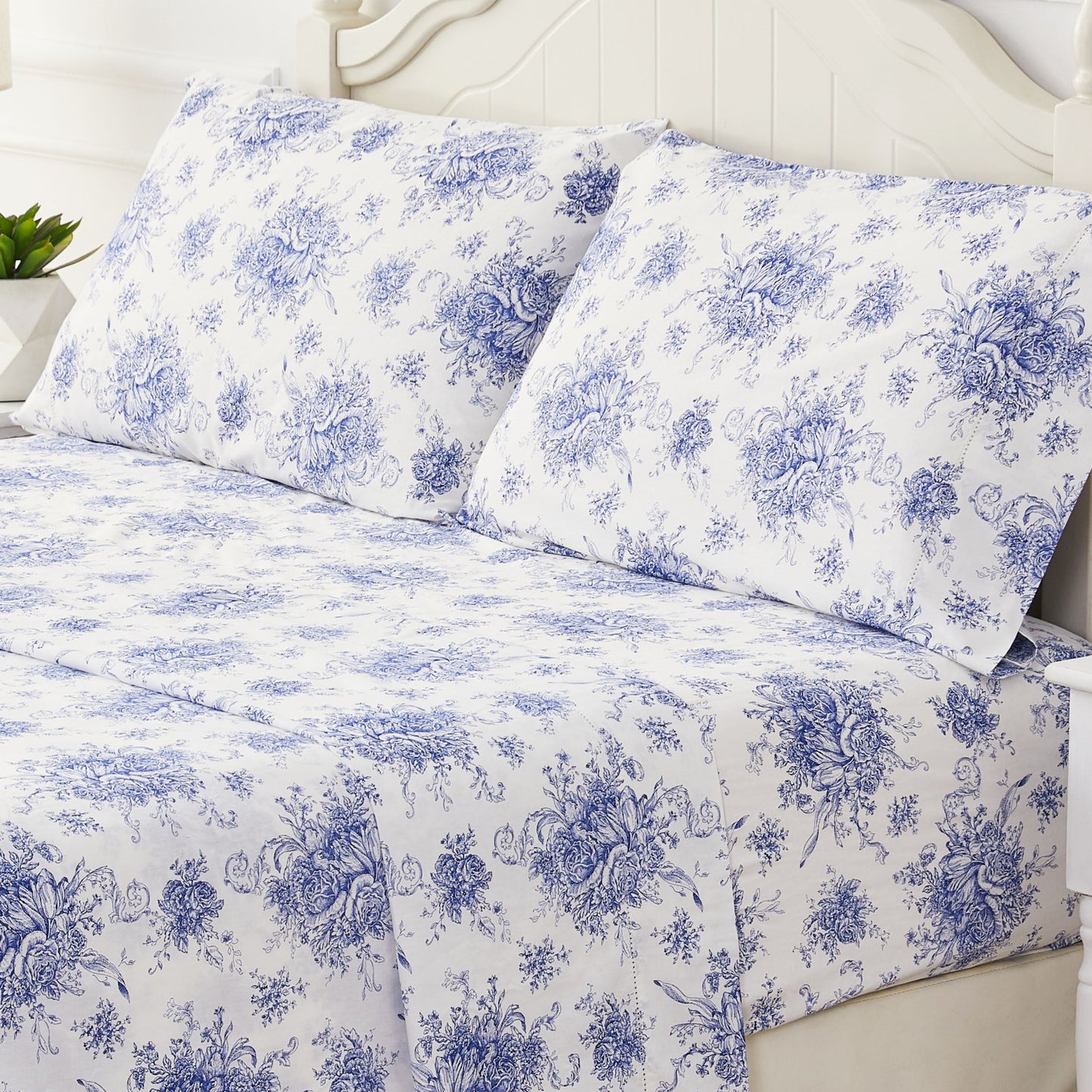 Petit Toile Printed Cotton Percale Sheet Set