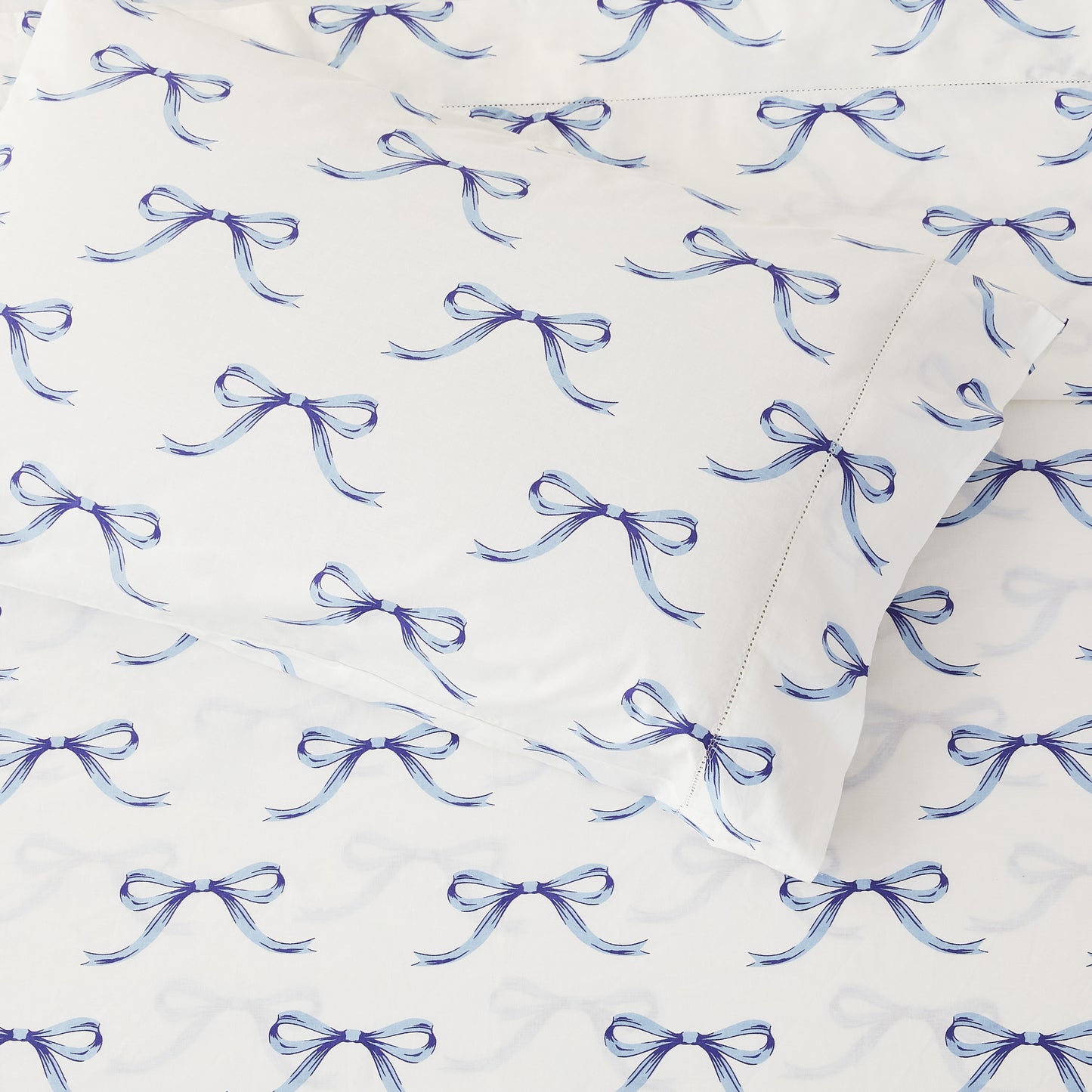 Bows Printed Cotton Percale Sheet Set