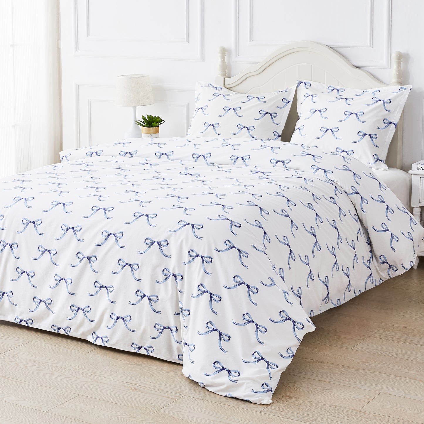 Bows Printed Cotton Percale Duvet Set
