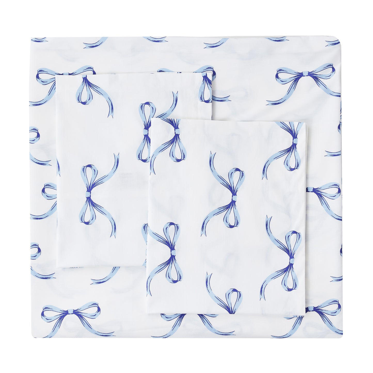 Bows Printed Cotton Percale Duvet Set