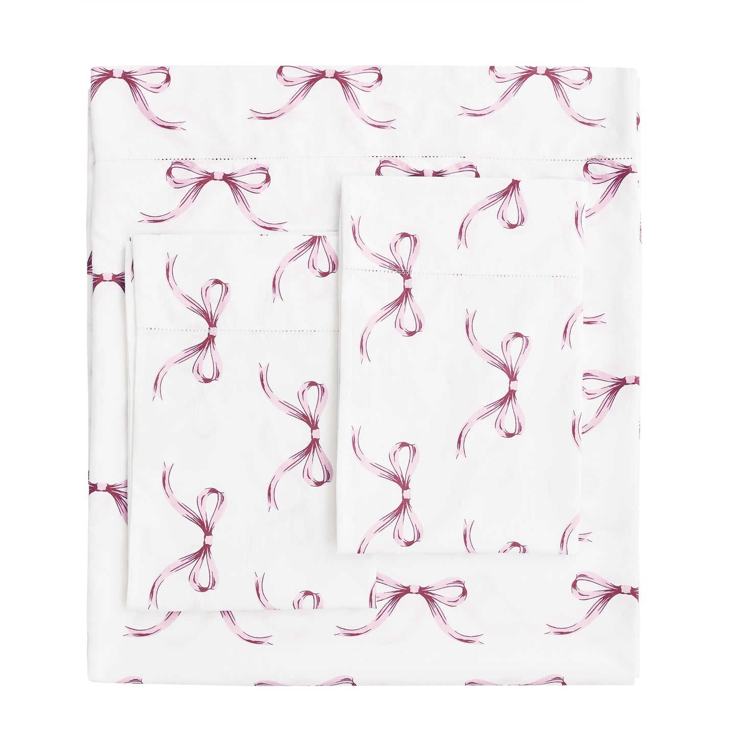 Bows Printed Cotton Percale Sheet Set