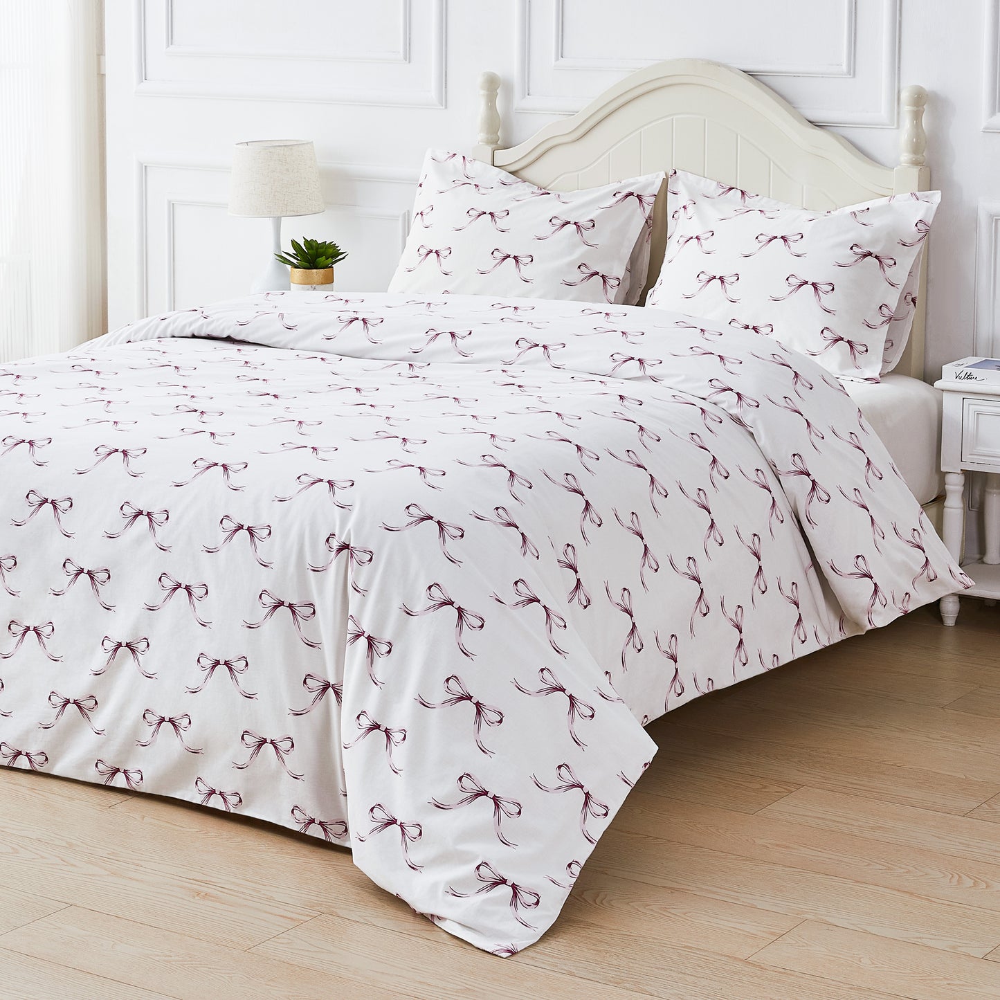 Bows Printed Cotton Percale Duvet Set