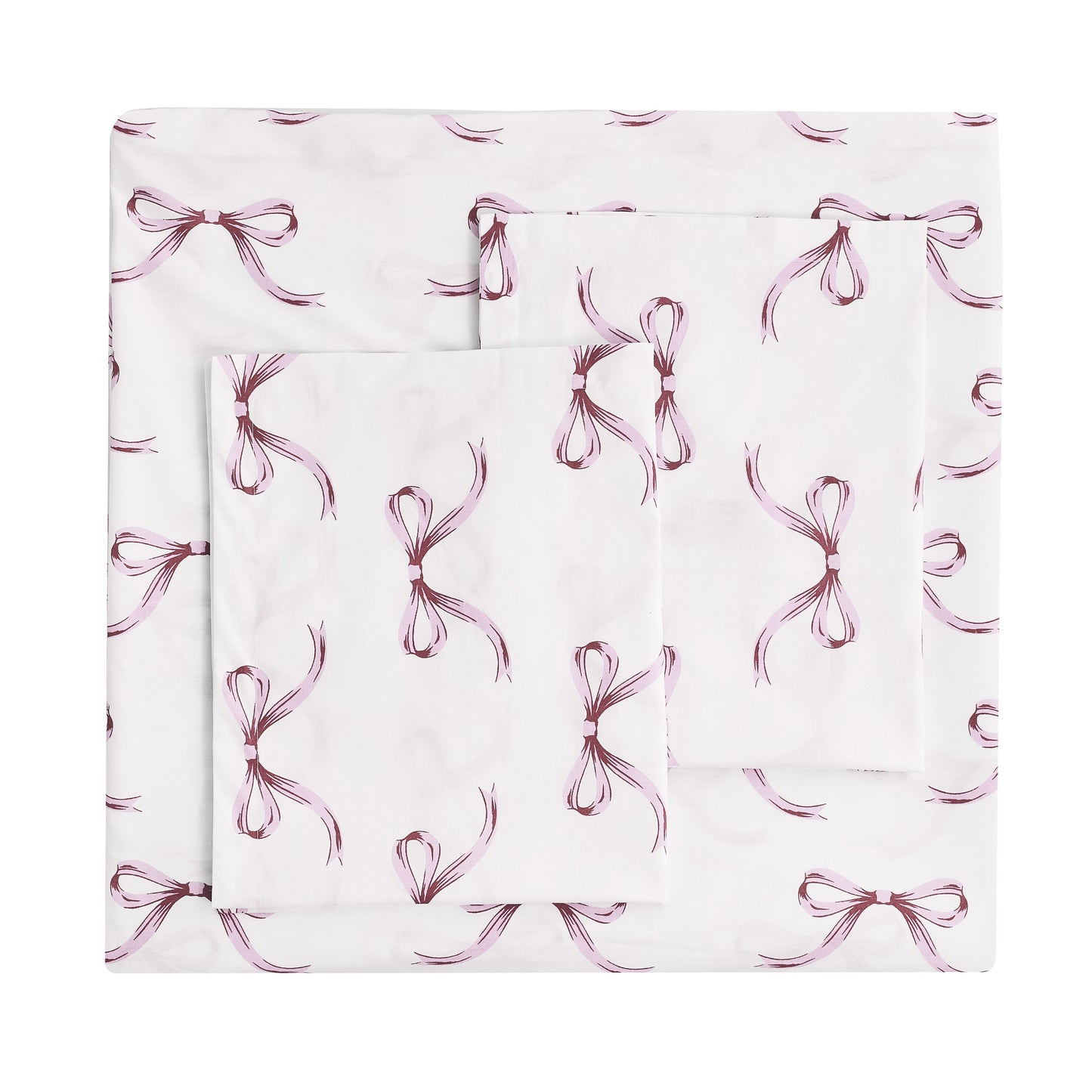 Bows Printed Cotton Percale Duvet Set